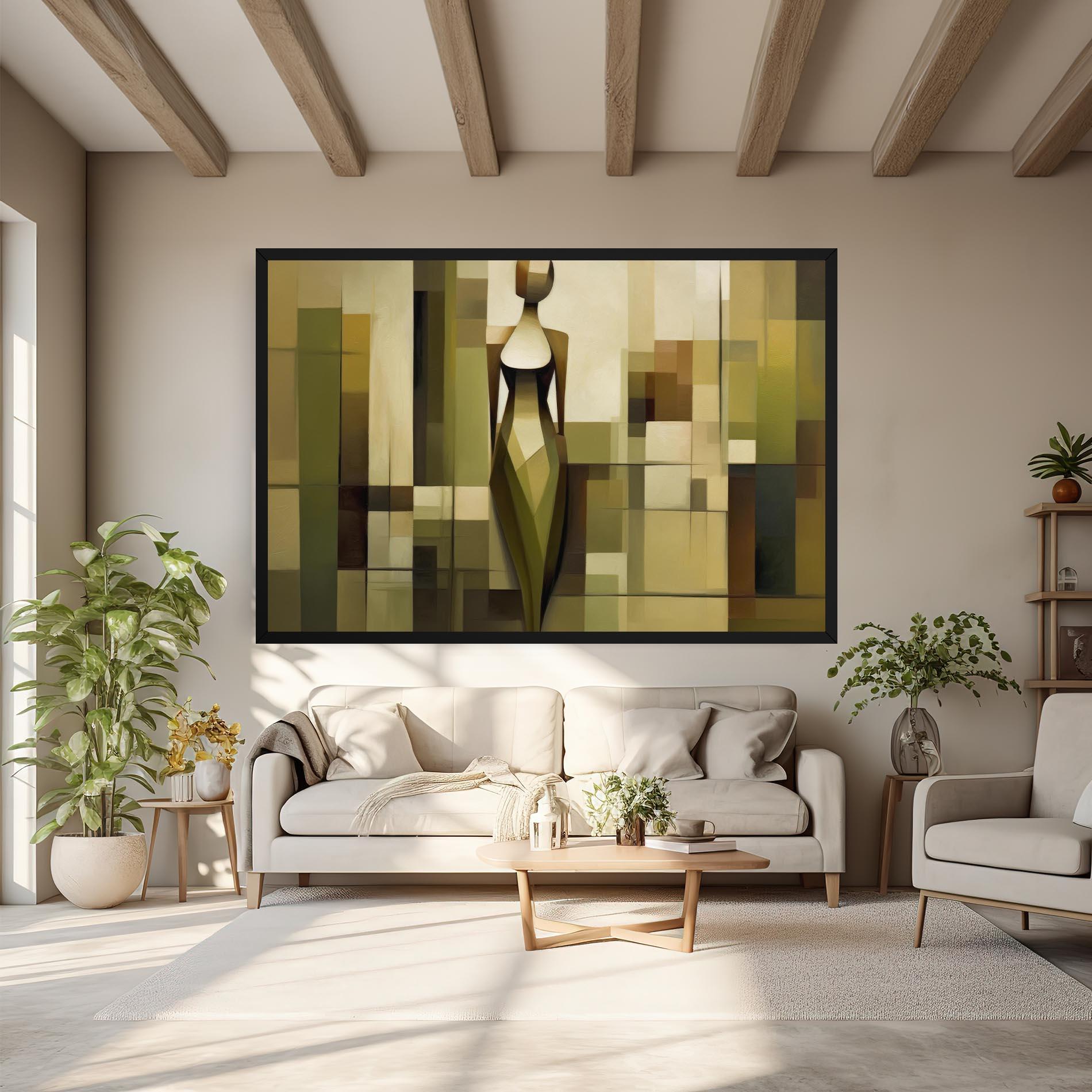 Leinwandbild Olive Green Shilouete mockup 6