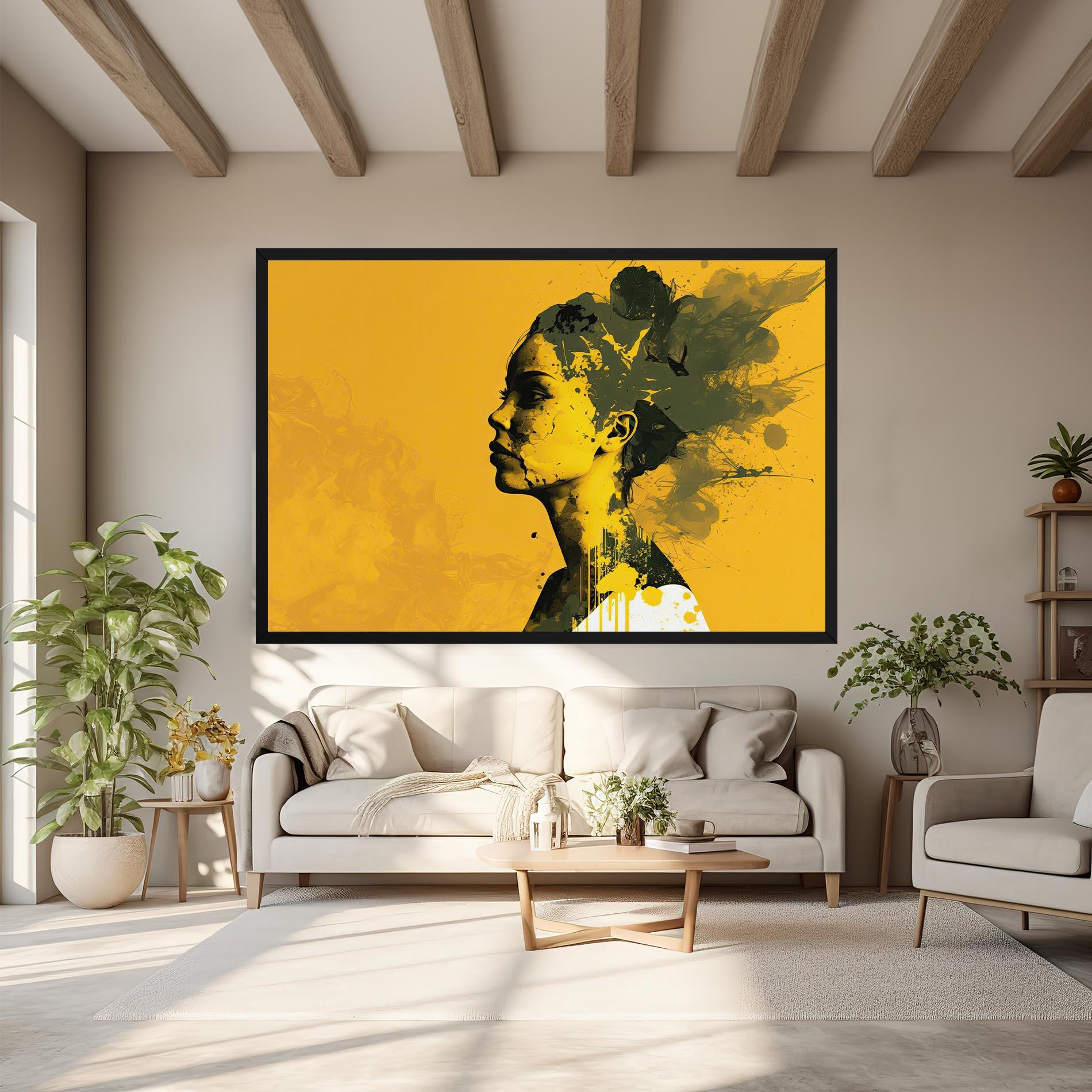 Leinwandbild Thinking Yellow mockup 6