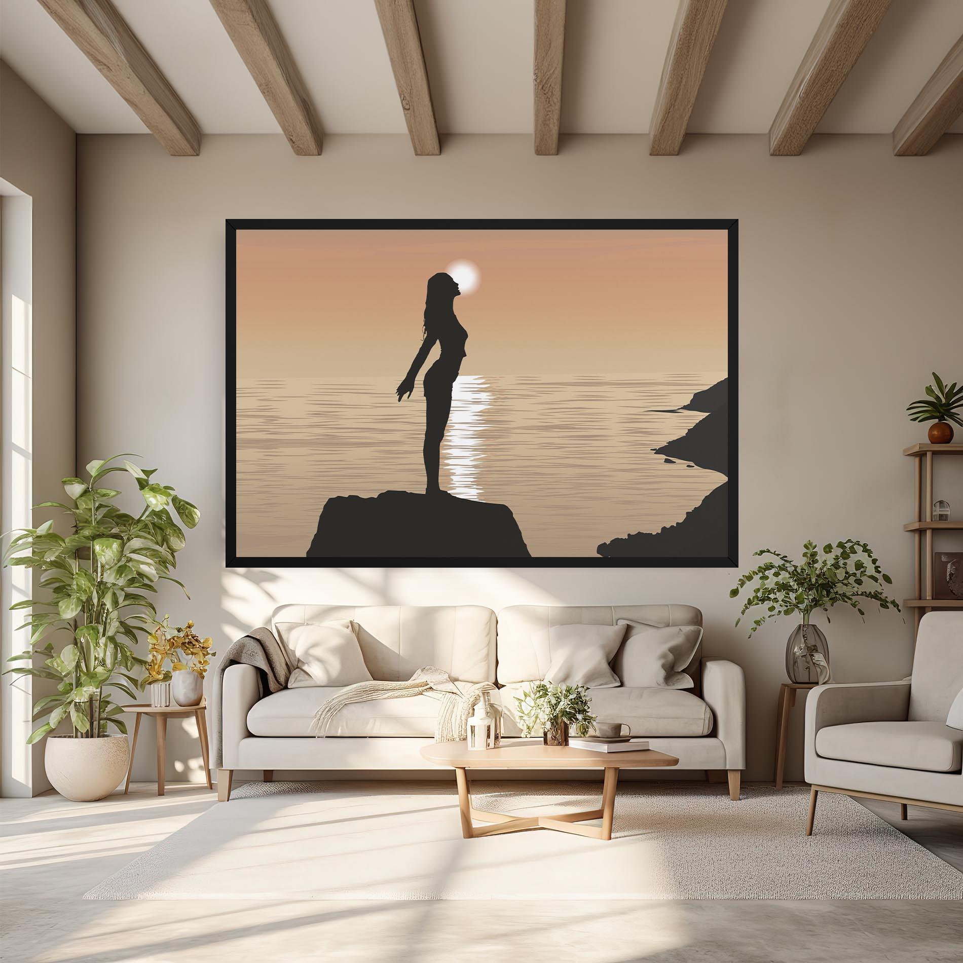 Leinwandbild Water Girl Shilouette mockup 6