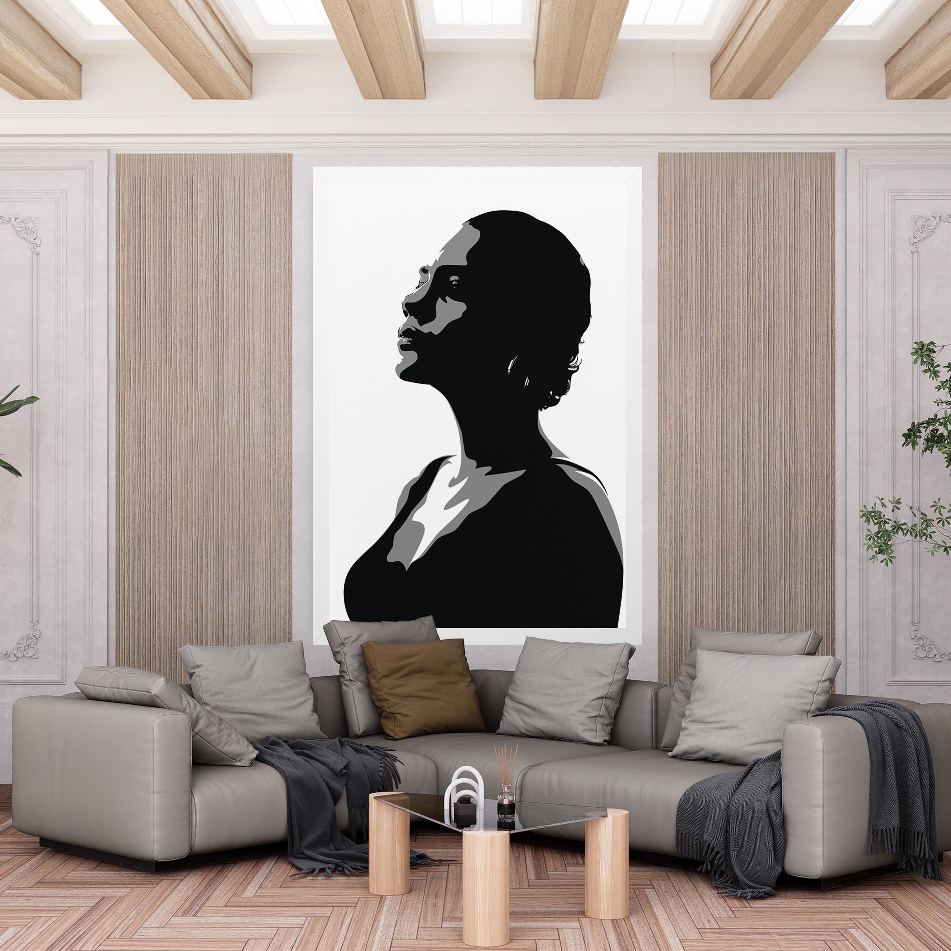 Leinwandbild Black Woman Shilouette mockup 6