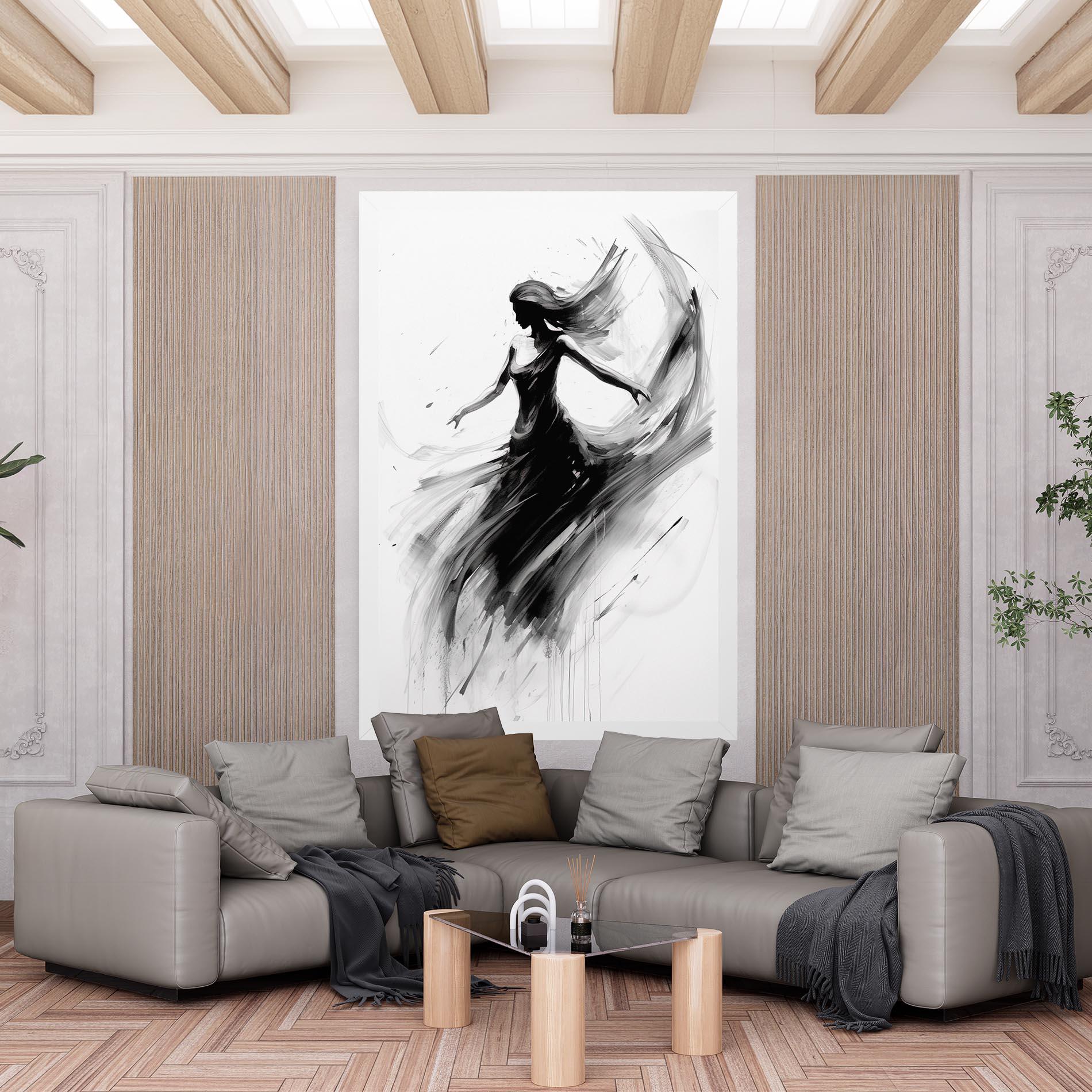 Leinwandbild Dancing Woman Drawn mockup 6