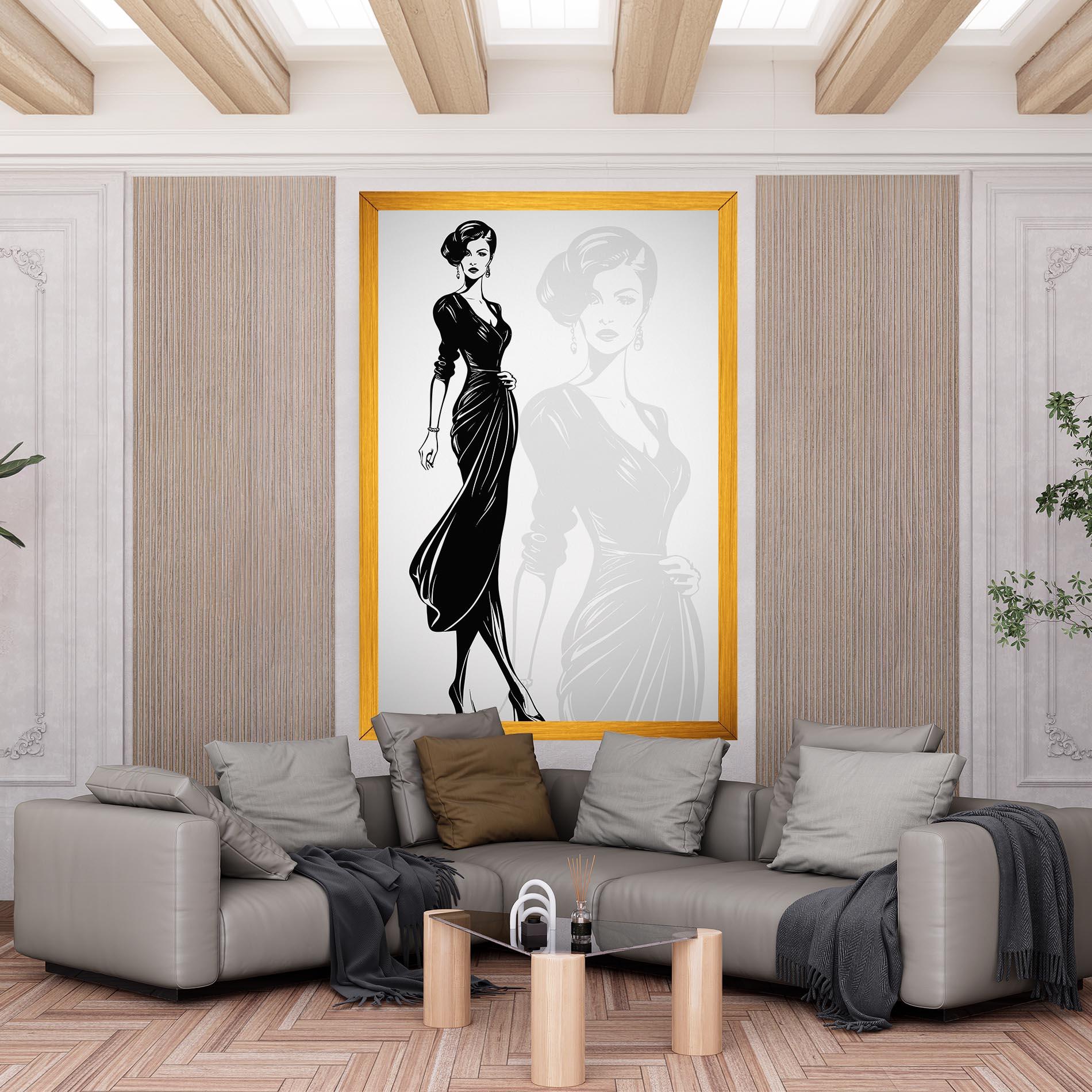 Leinwandbild Lady Shilouette mockup 6