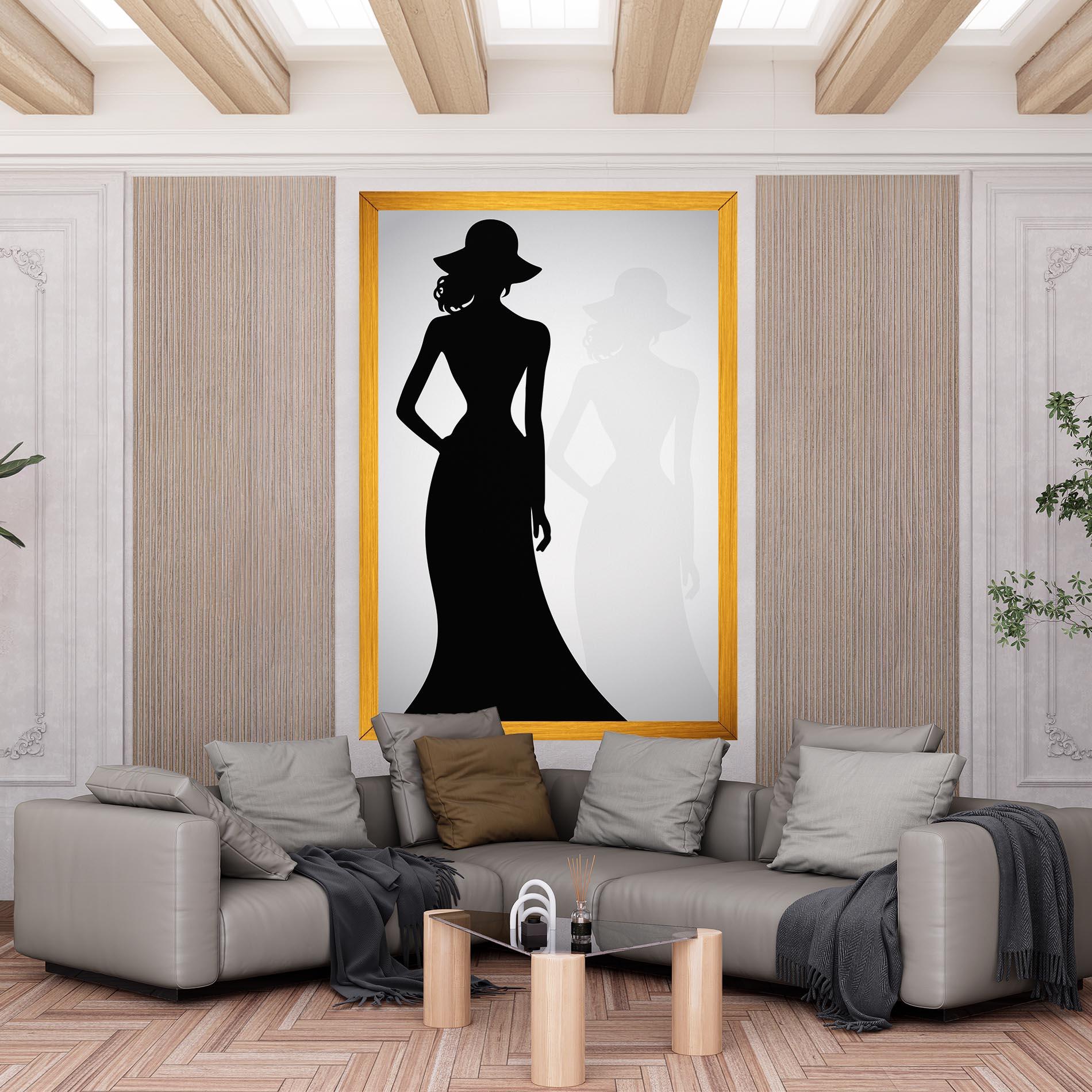 Leinwandbild Silhouette Lady mockup 6