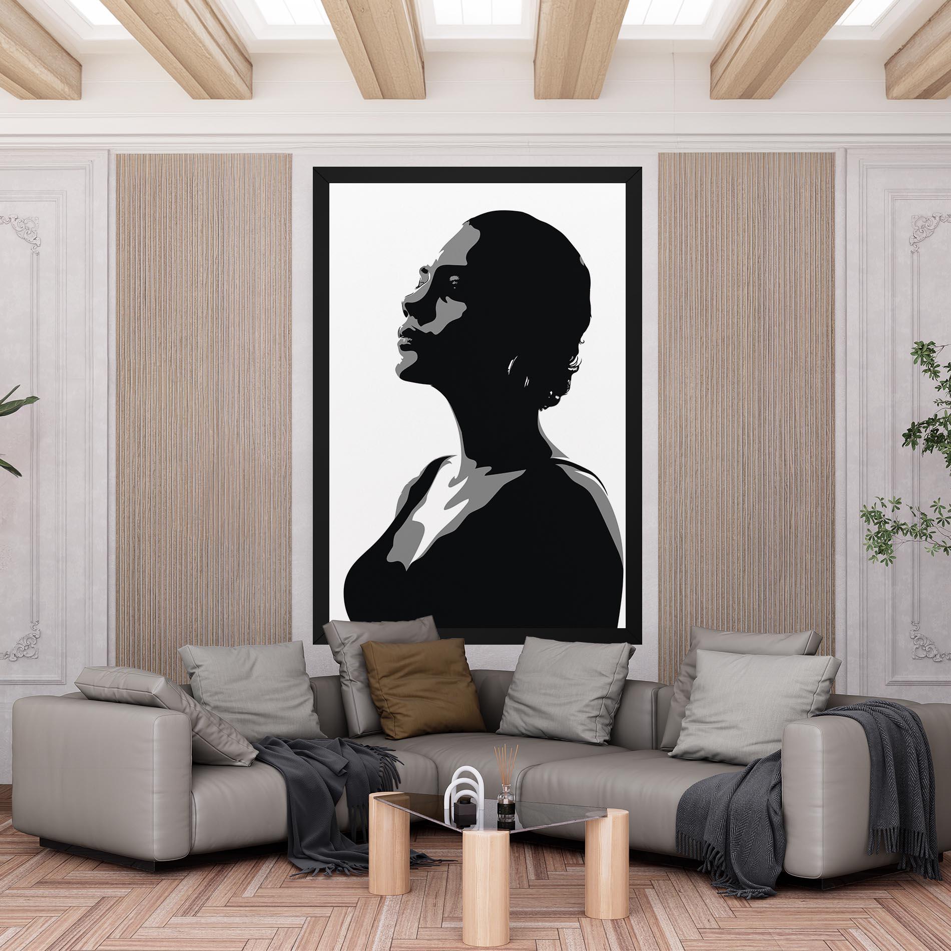 Leinwandbild Black Woman Shilouette mockup 6
