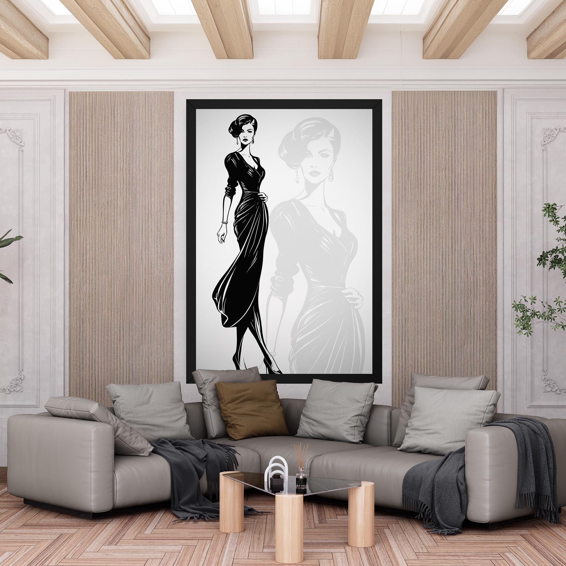 Leinwandbild Lady Shilouette mockup 6