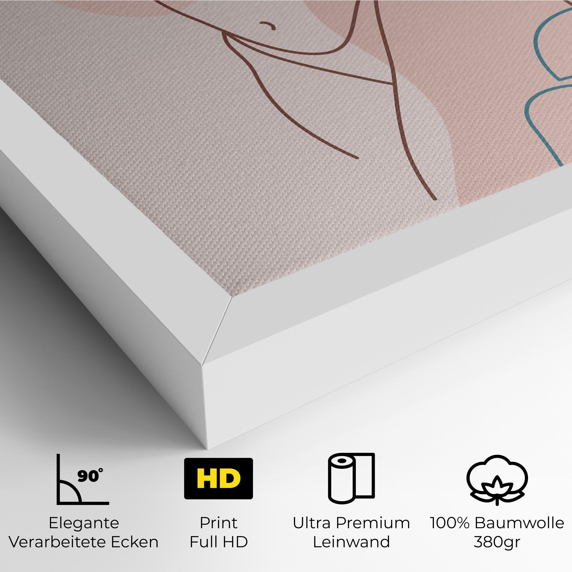 Leinwandbild Body Line Leaf mockup 4