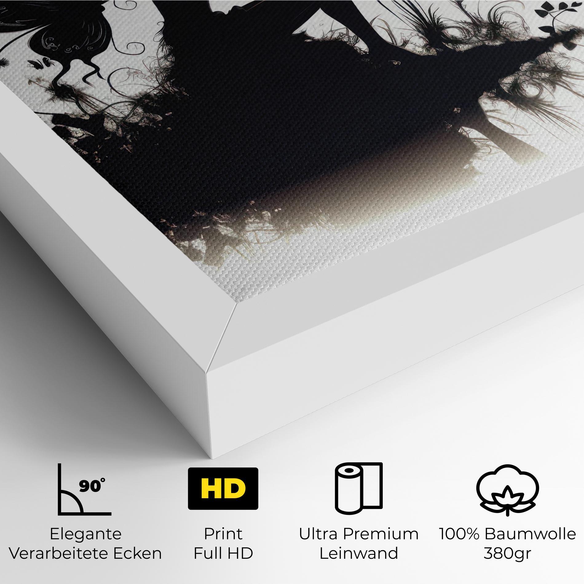 Leinwandbild Butterfly Woman Shilouette mockup 4