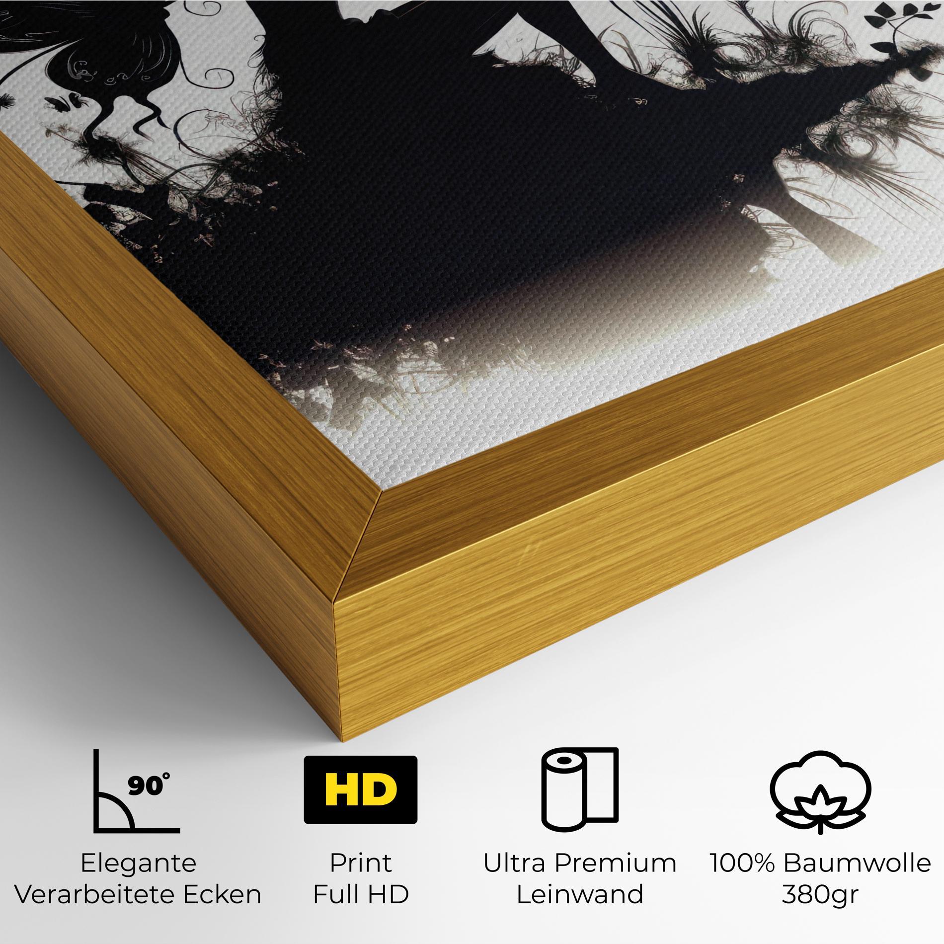 Leinwandbild Butterfly Woman Shilouette mockup 4