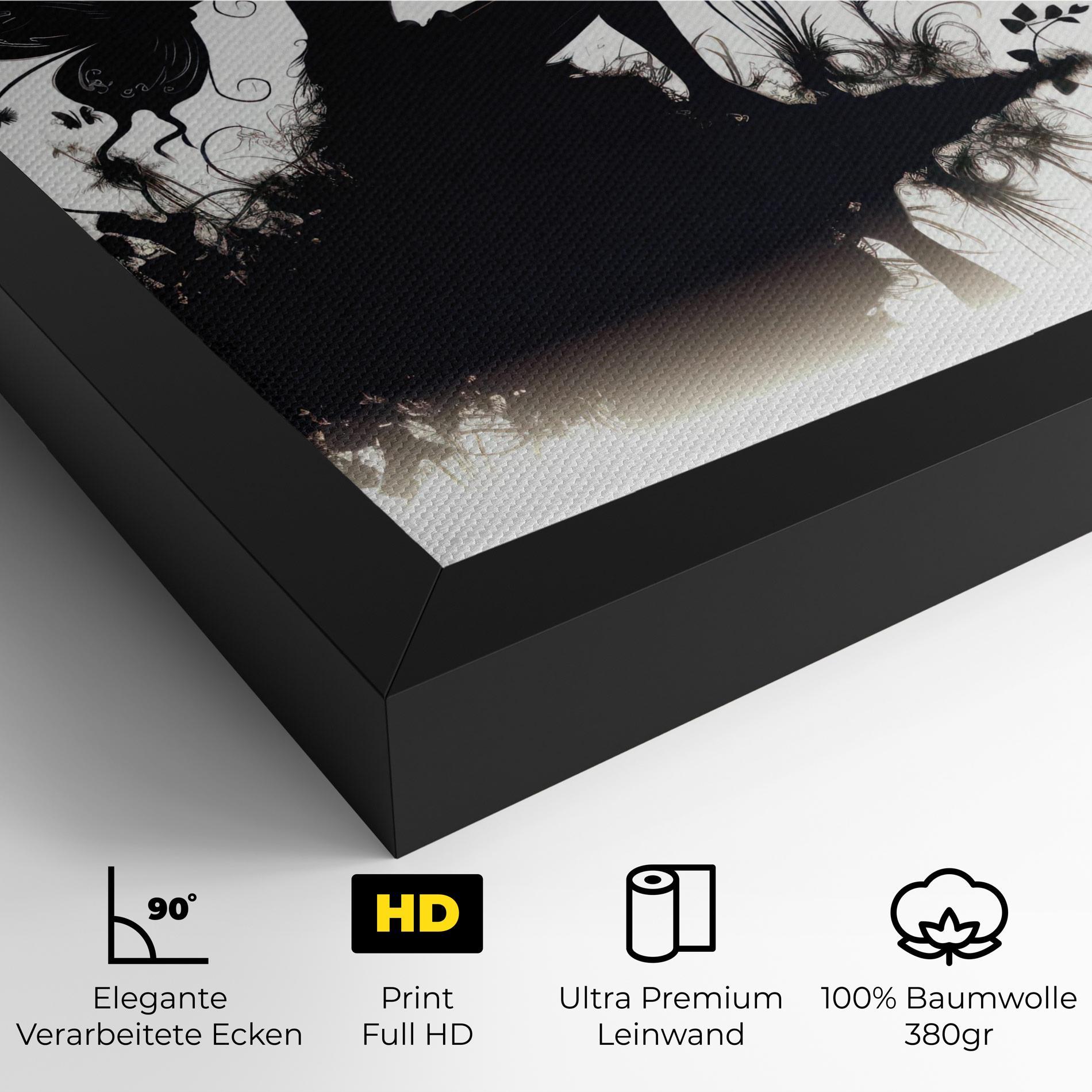 Leinwandbild Butterfly Woman Shilouette mockup 4