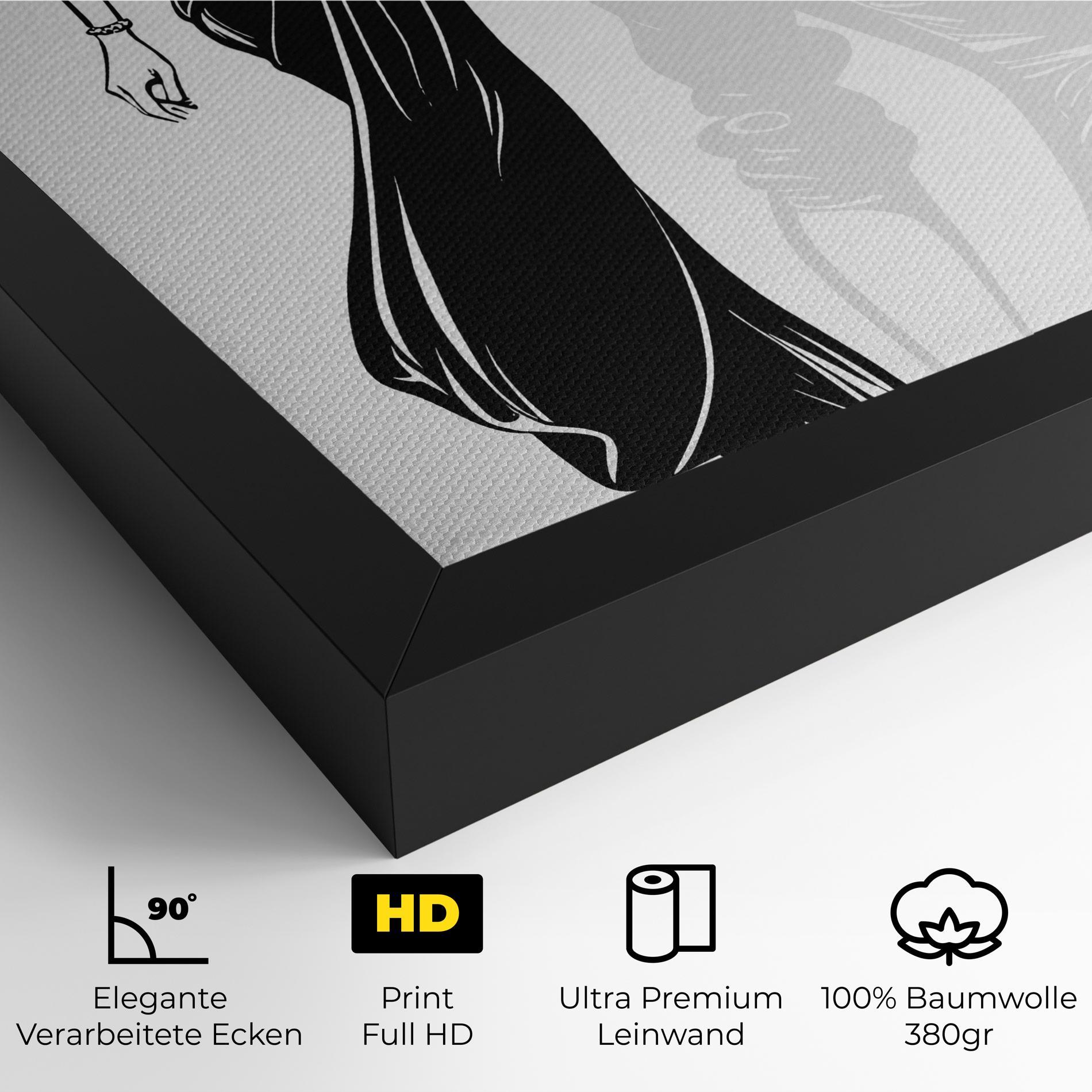 Leinwandbild Lady Shilouette mockup 4