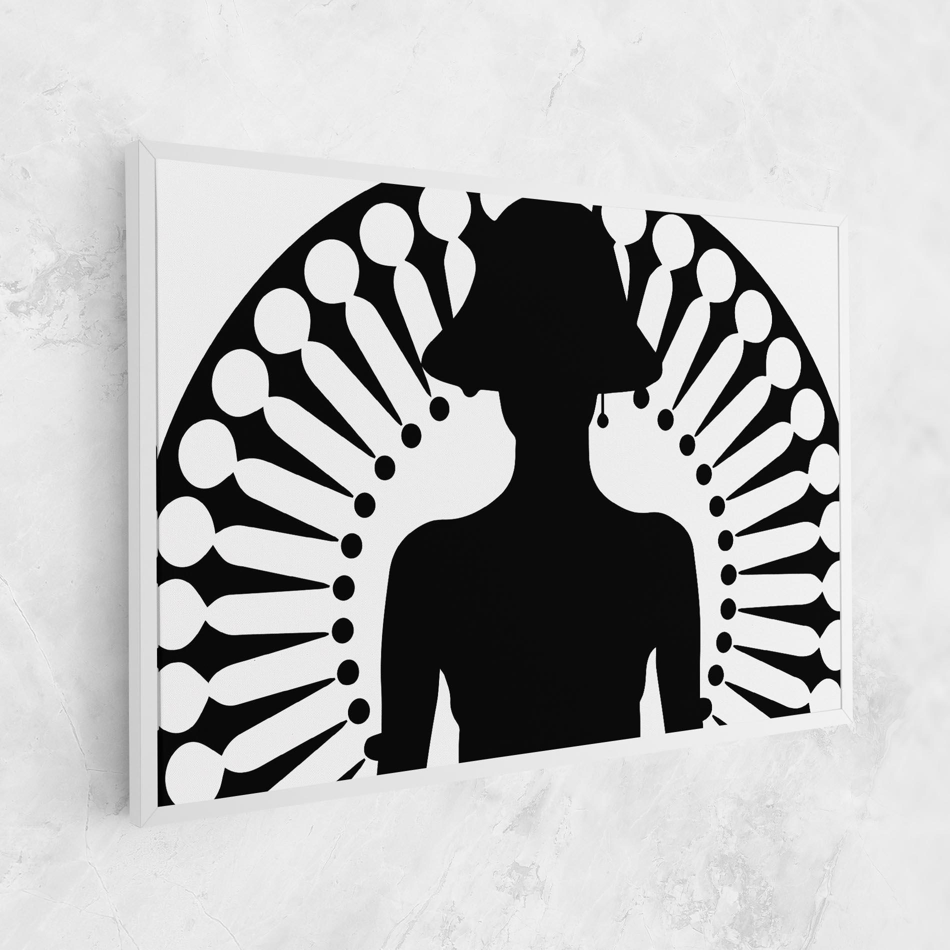 Leinwandbild Black Shilouette Lady mockup 1