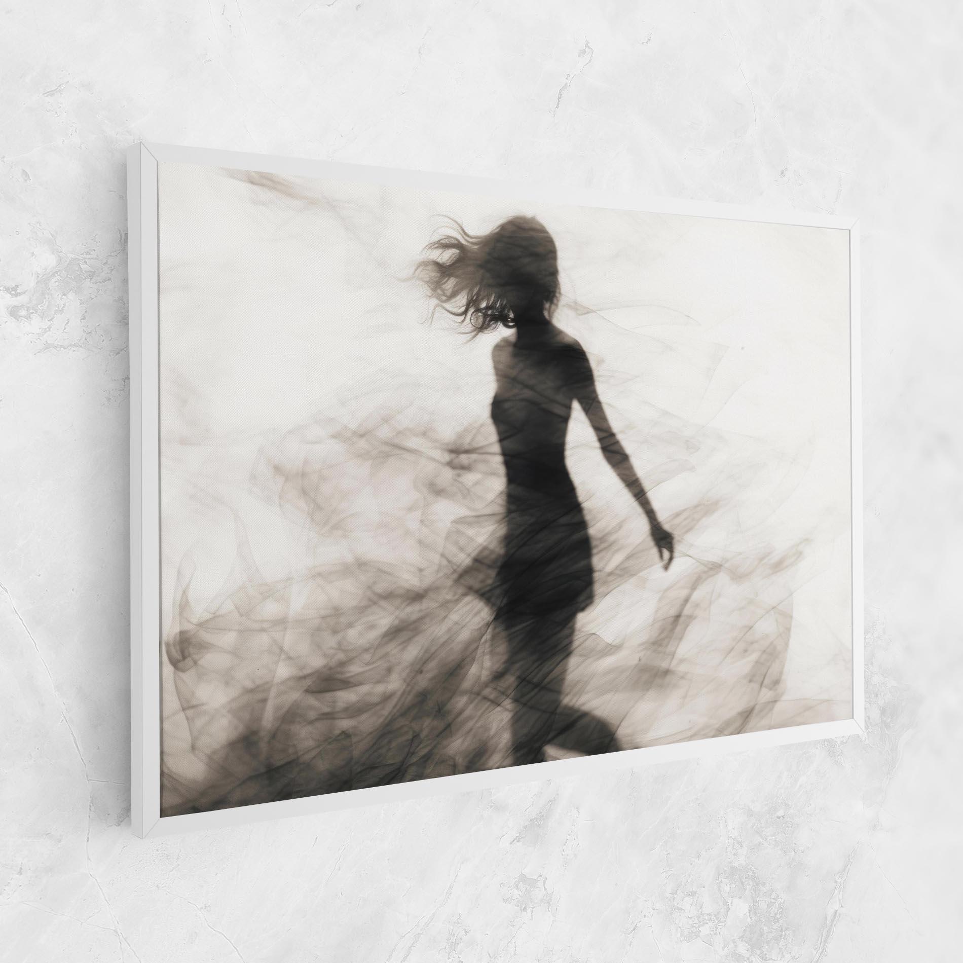 Leinwandbild Smoke Girl Shilouette mockup 1