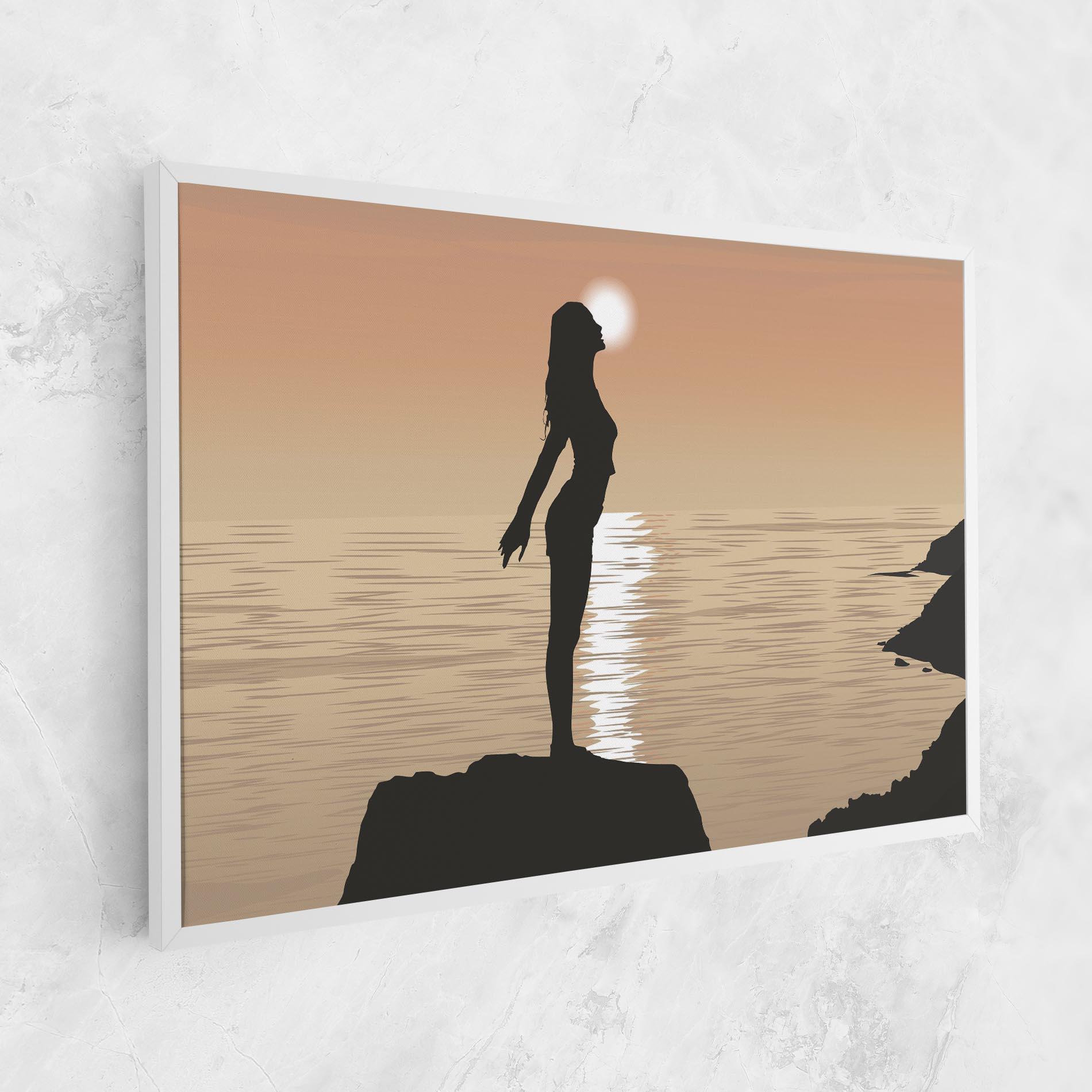 Leinwandbild Water Girl Shilouette mockup 1