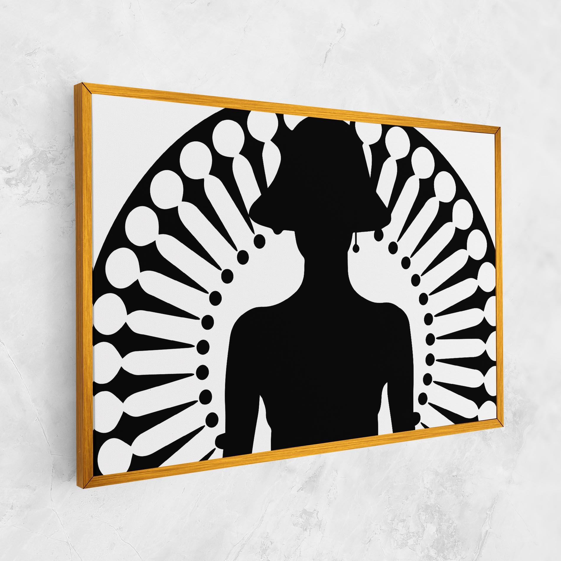Leinwandbild Black Shilouette Lady mockup 1