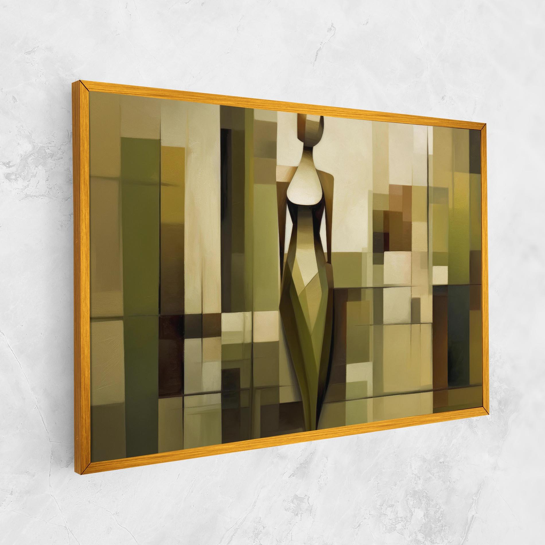 Leinwandbild Olive Green Shilouete mockup 1
