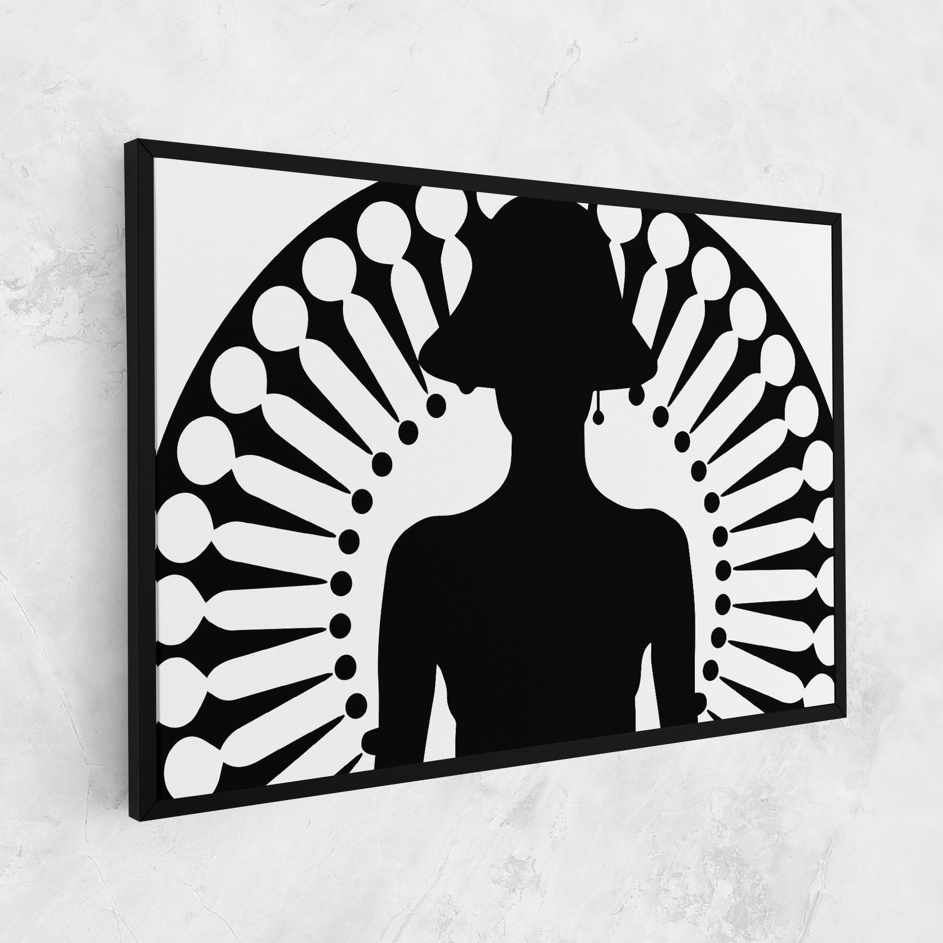 Leinwandbild Black Shilouette Lady mockup 1