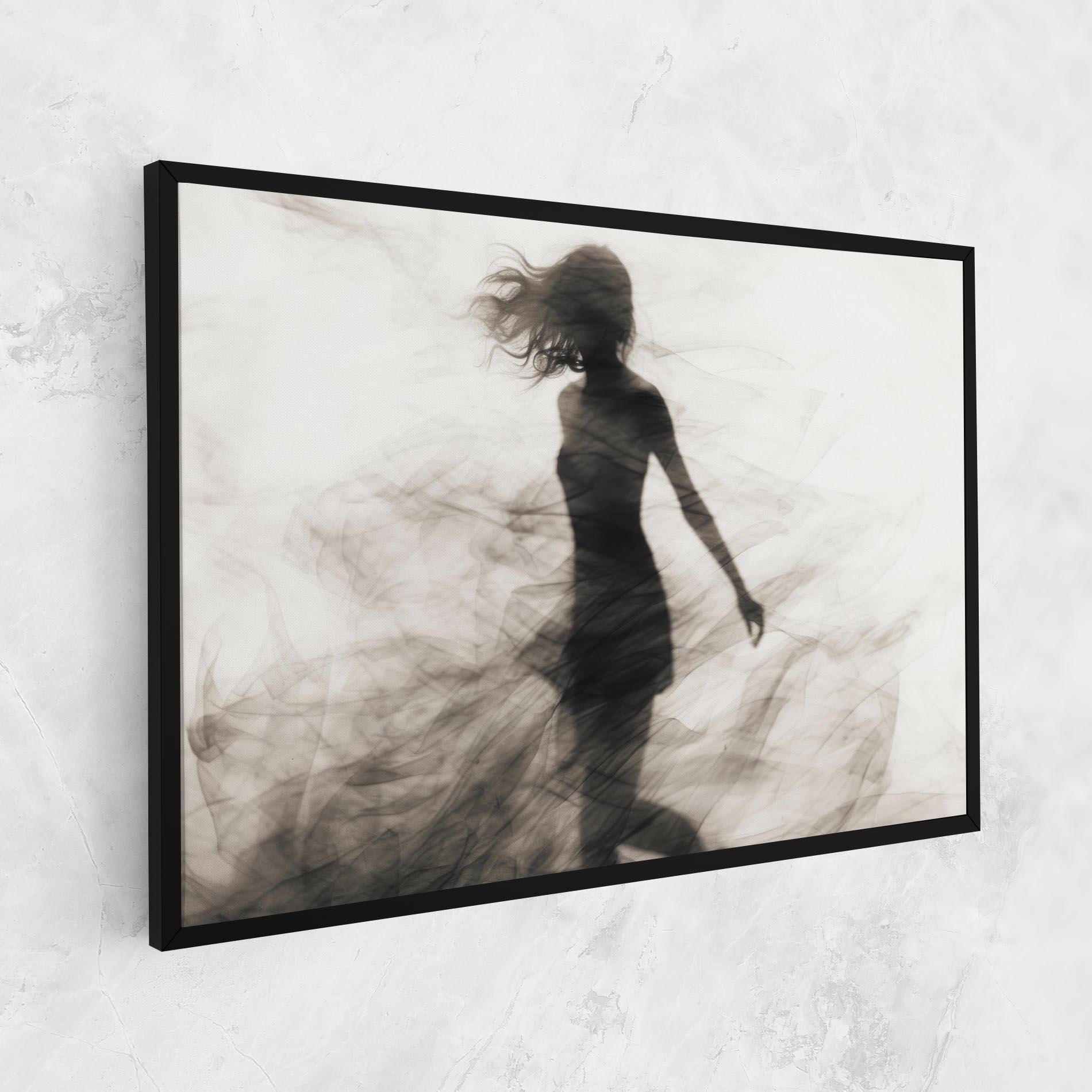 Leinwandbild Smoke Girl Shilouette mockup 1