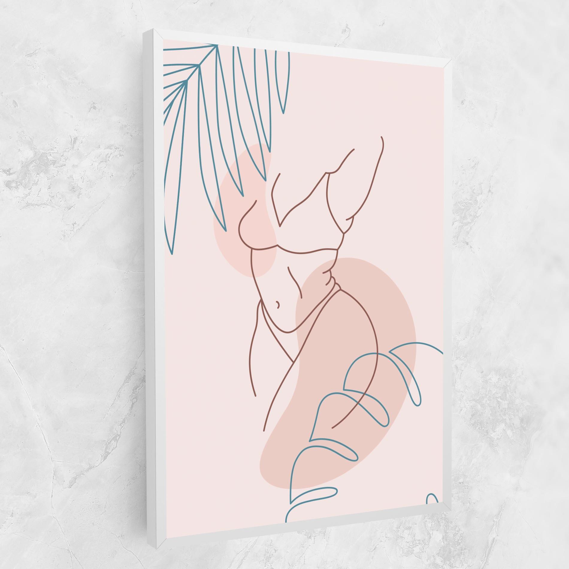 Leinwandbild Body Line Leaf mockup 1