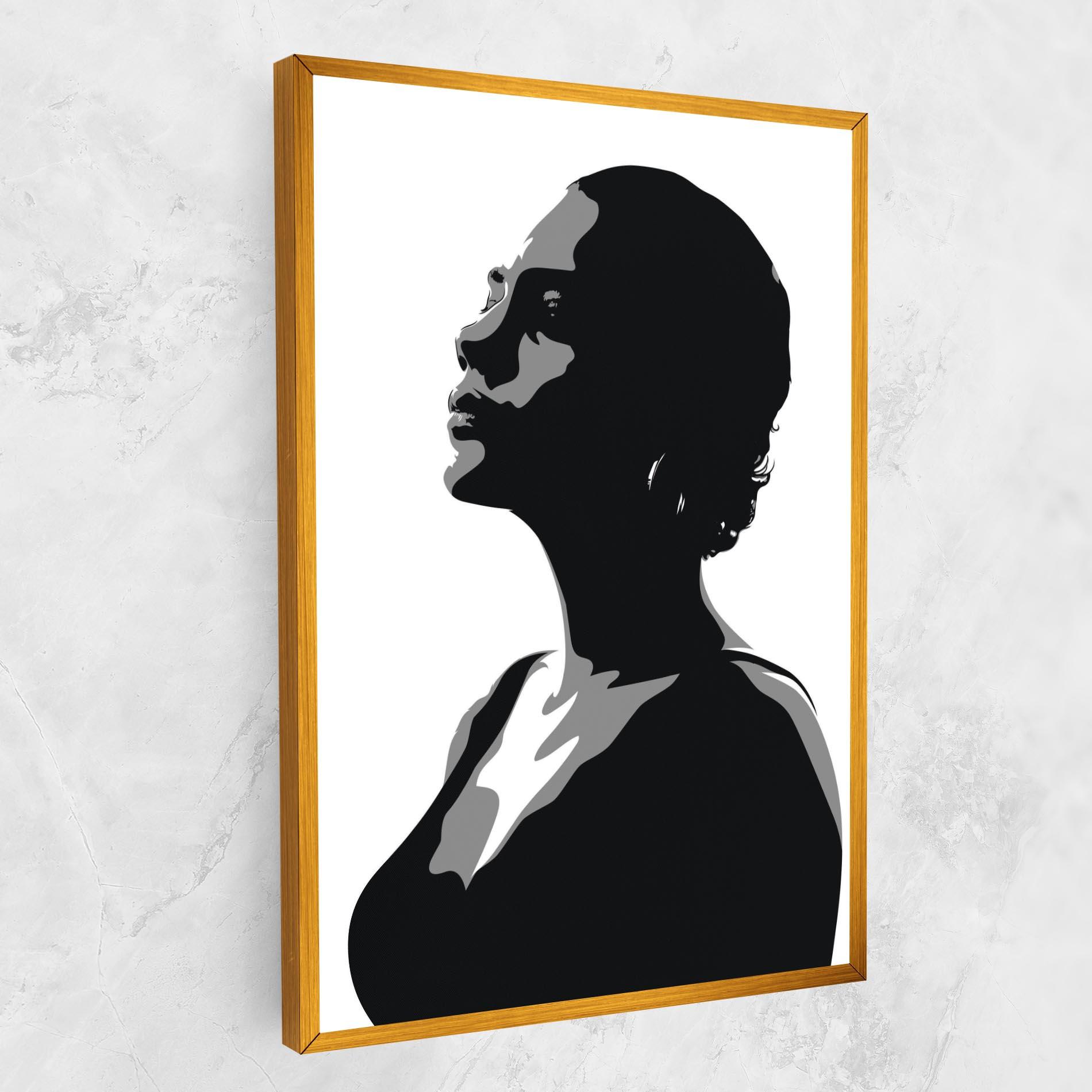 Leinwandbild Black Woman Shilouette mockup 1