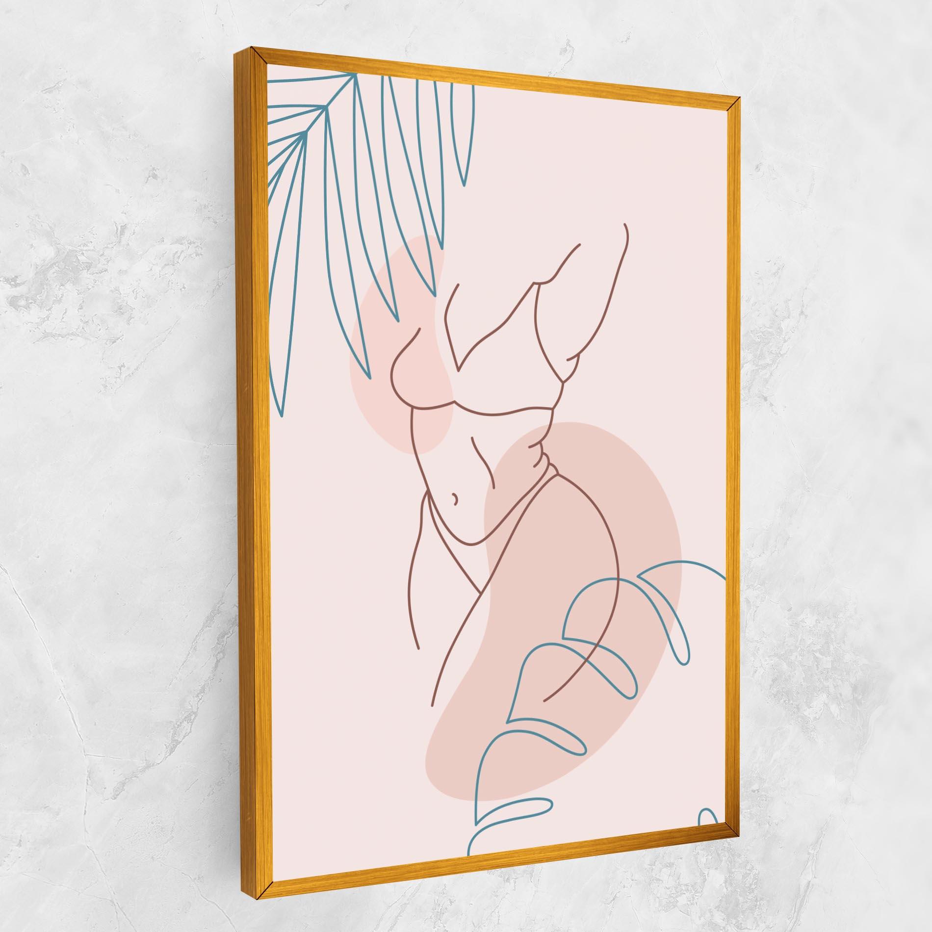 Leinwandbild Body Line Leaf mockup 1