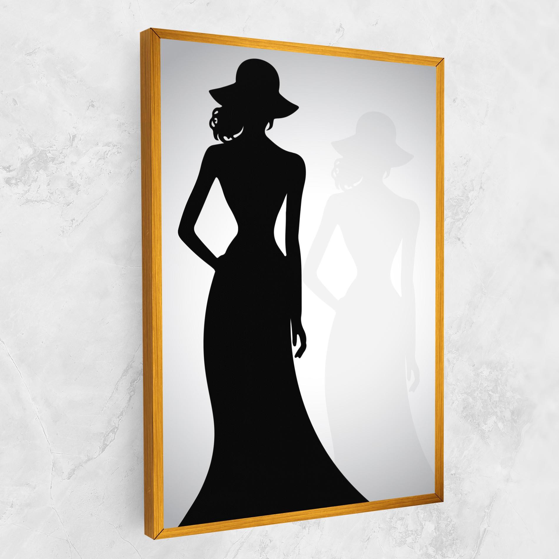 Leinwandbild Silhouette Lady mockup 1