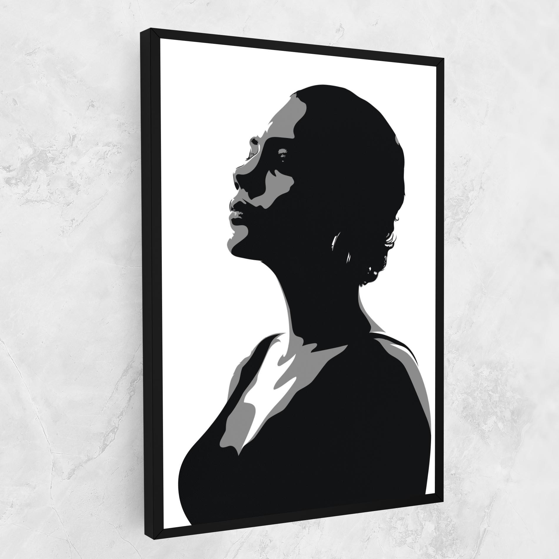 Leinwandbild Black Woman Shilouette mockup 1