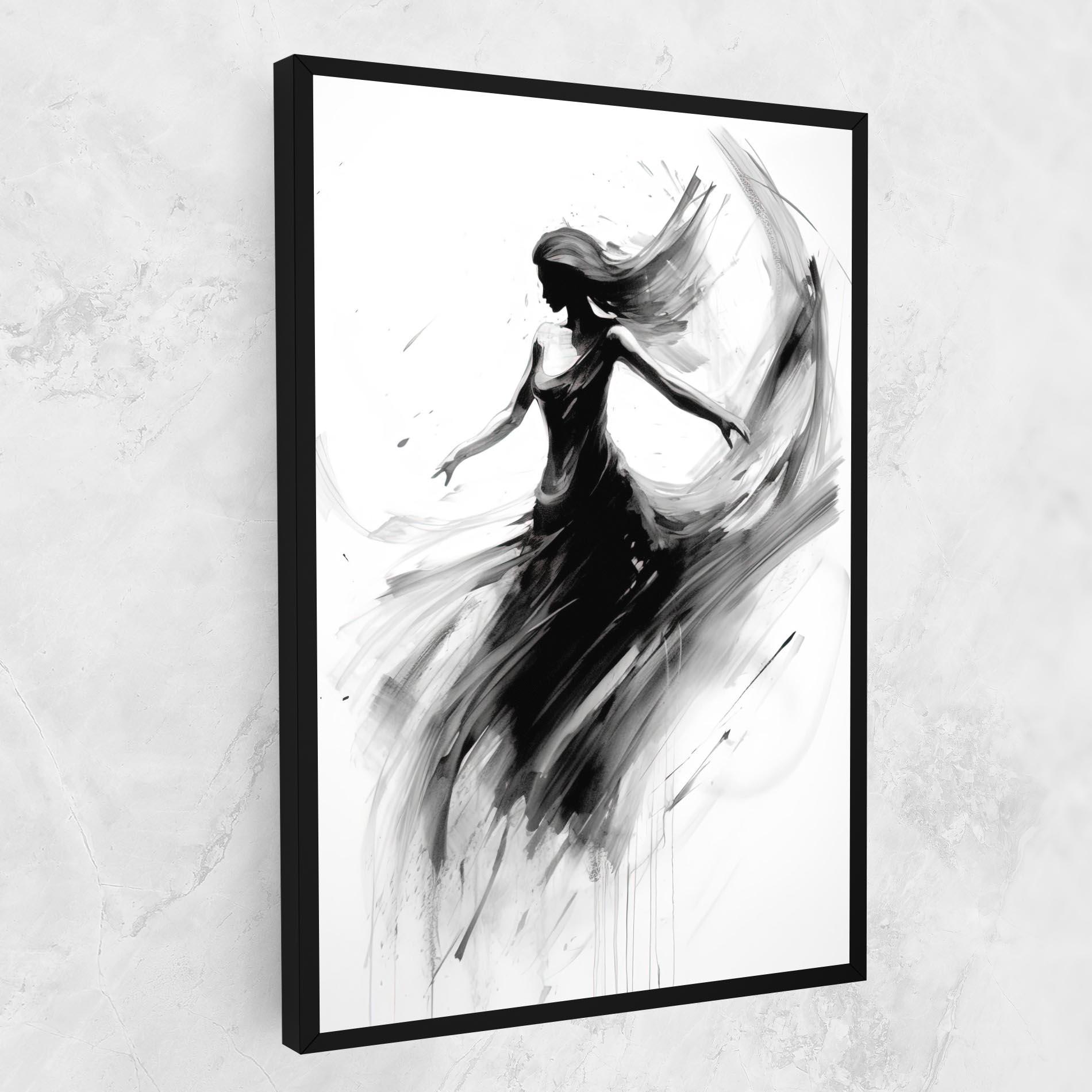 Leinwandbild Dancing Woman Drawn mockup 1