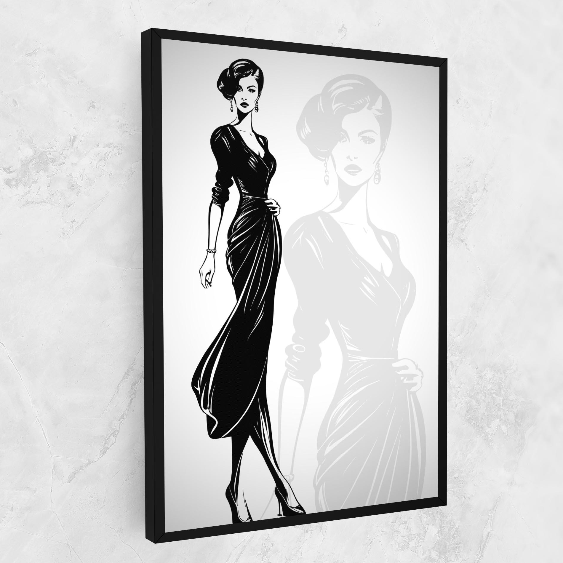 Leinwandbild Lady Shilouette mockup 1