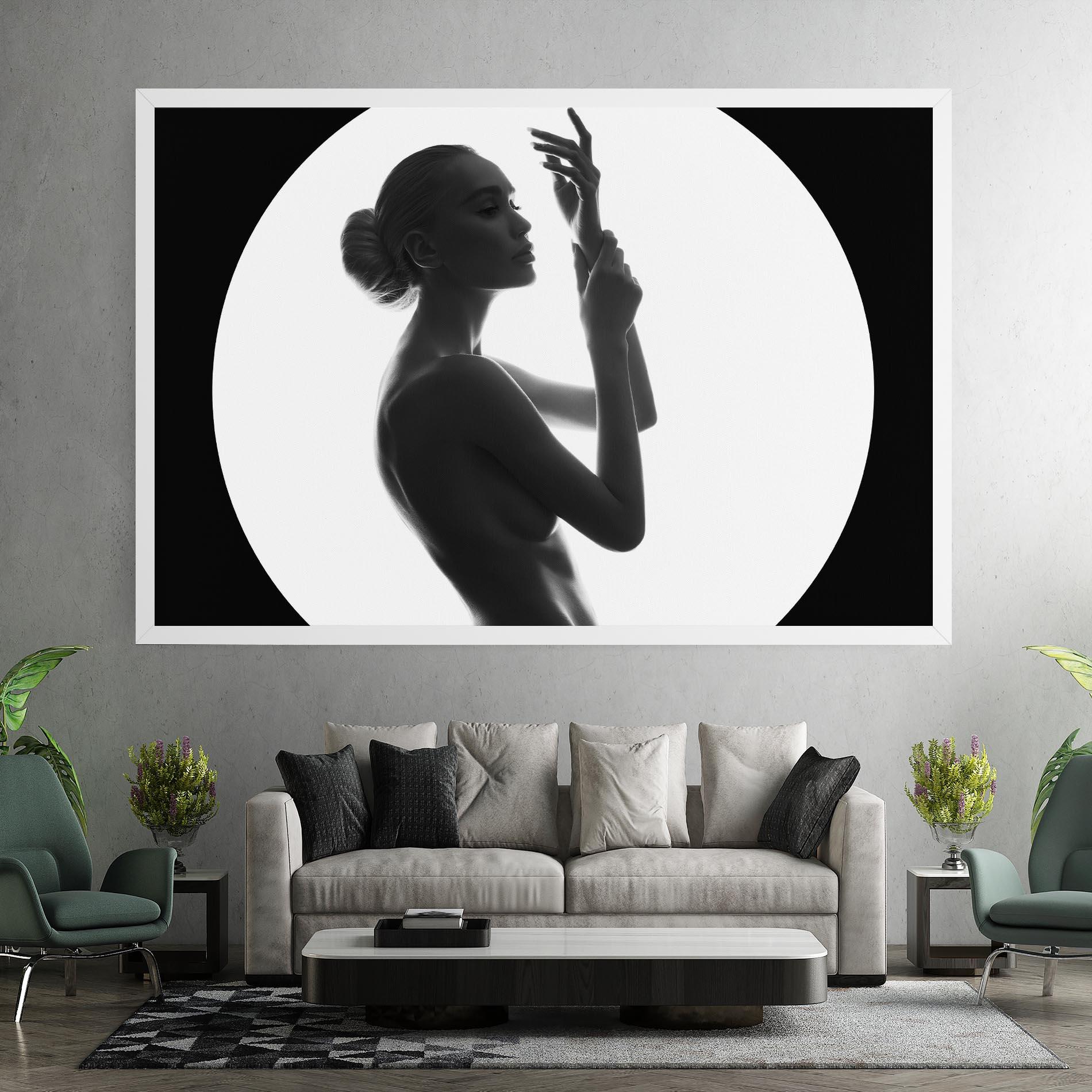 Leinwandbild Circle Woman Body mockup 7