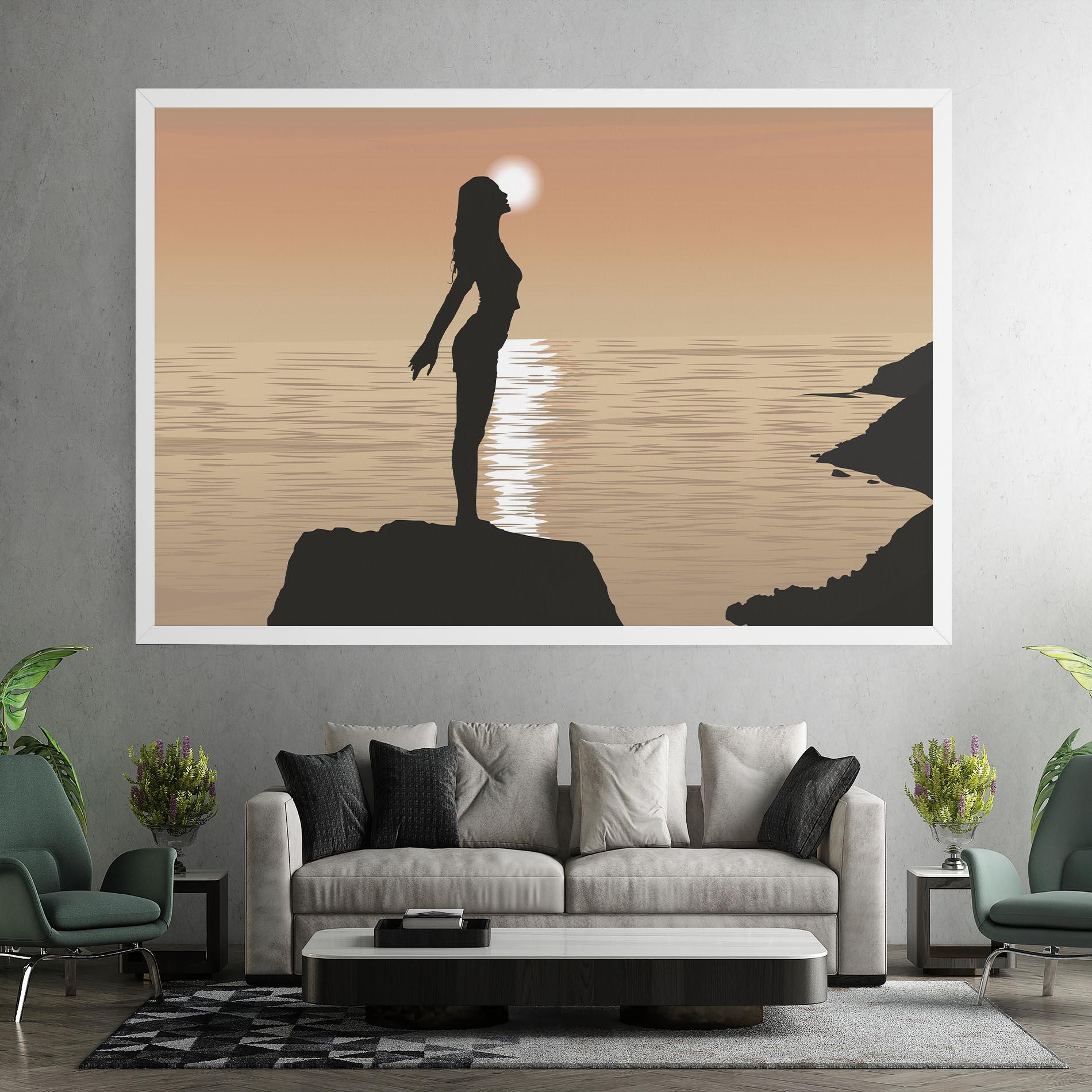 Leinwandbild Water Girl Shilouette mockup 7