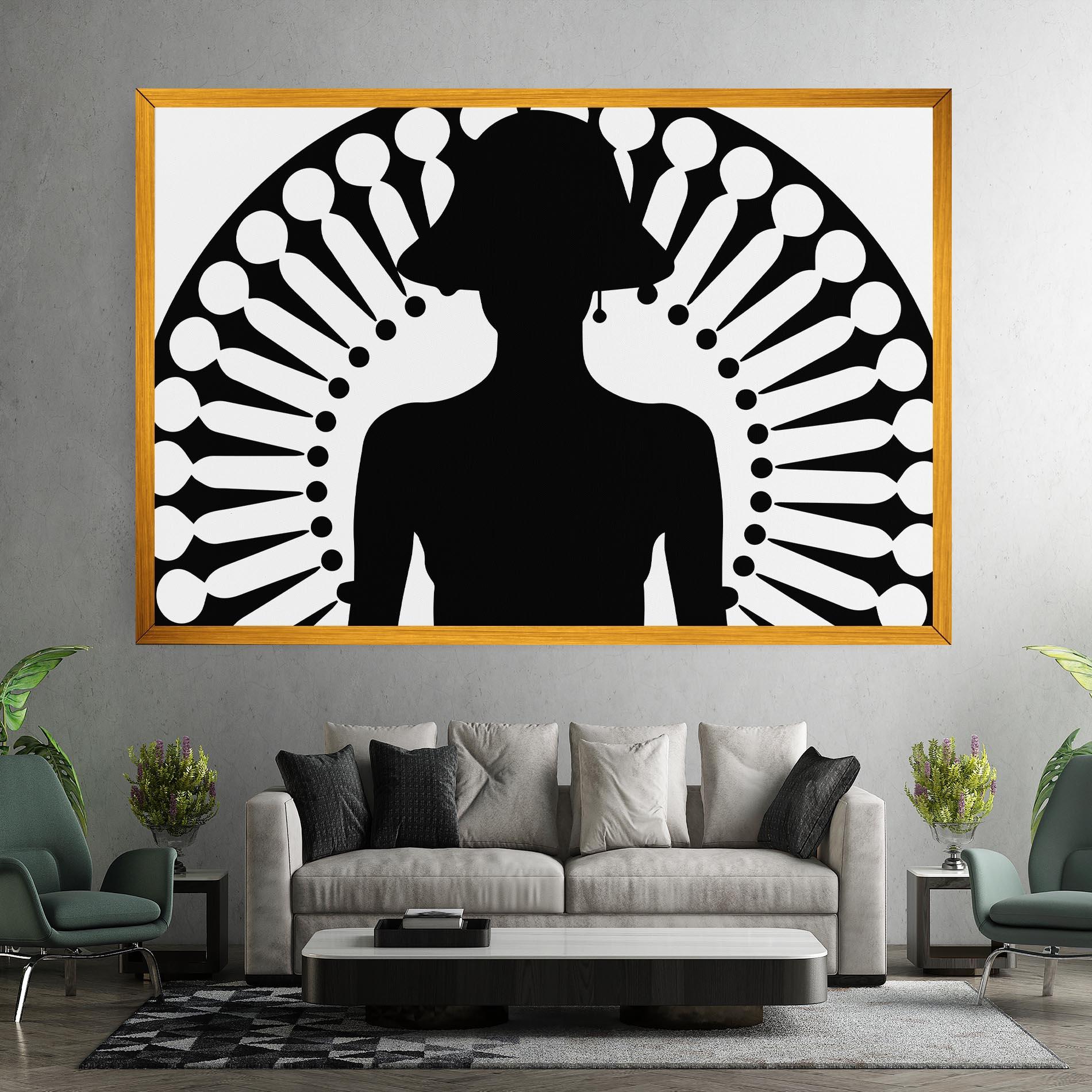 Leinwandbild Black Shilouette Lady mockup 7