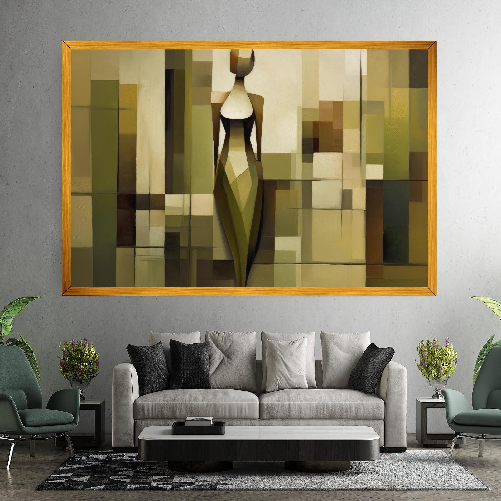 Leinwandbild Olive Green Shilouete mockup 7