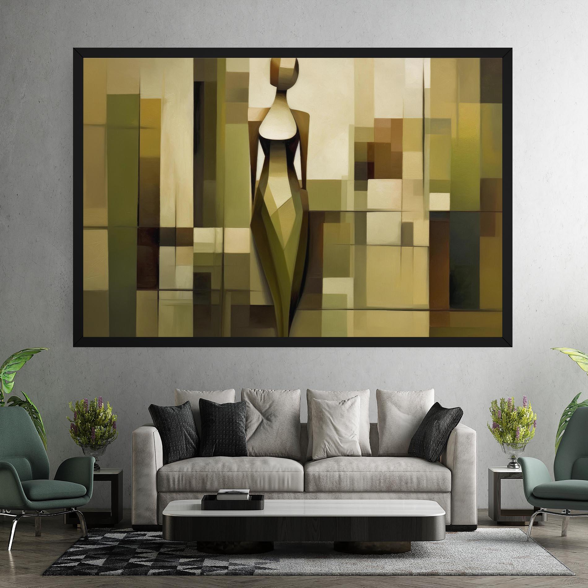 Leinwandbild Olive Green Shilouete mockup 7