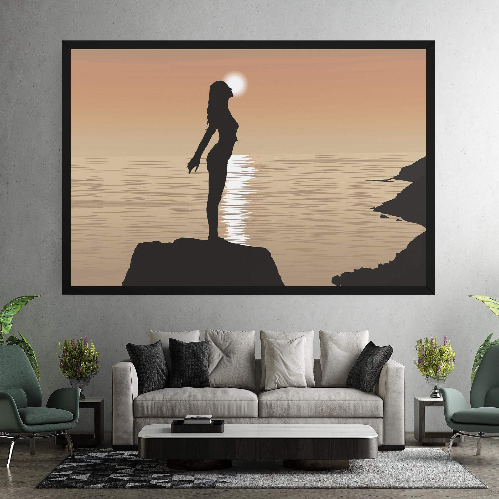 Leinwandbild Water Girl Shilouette mockup 7