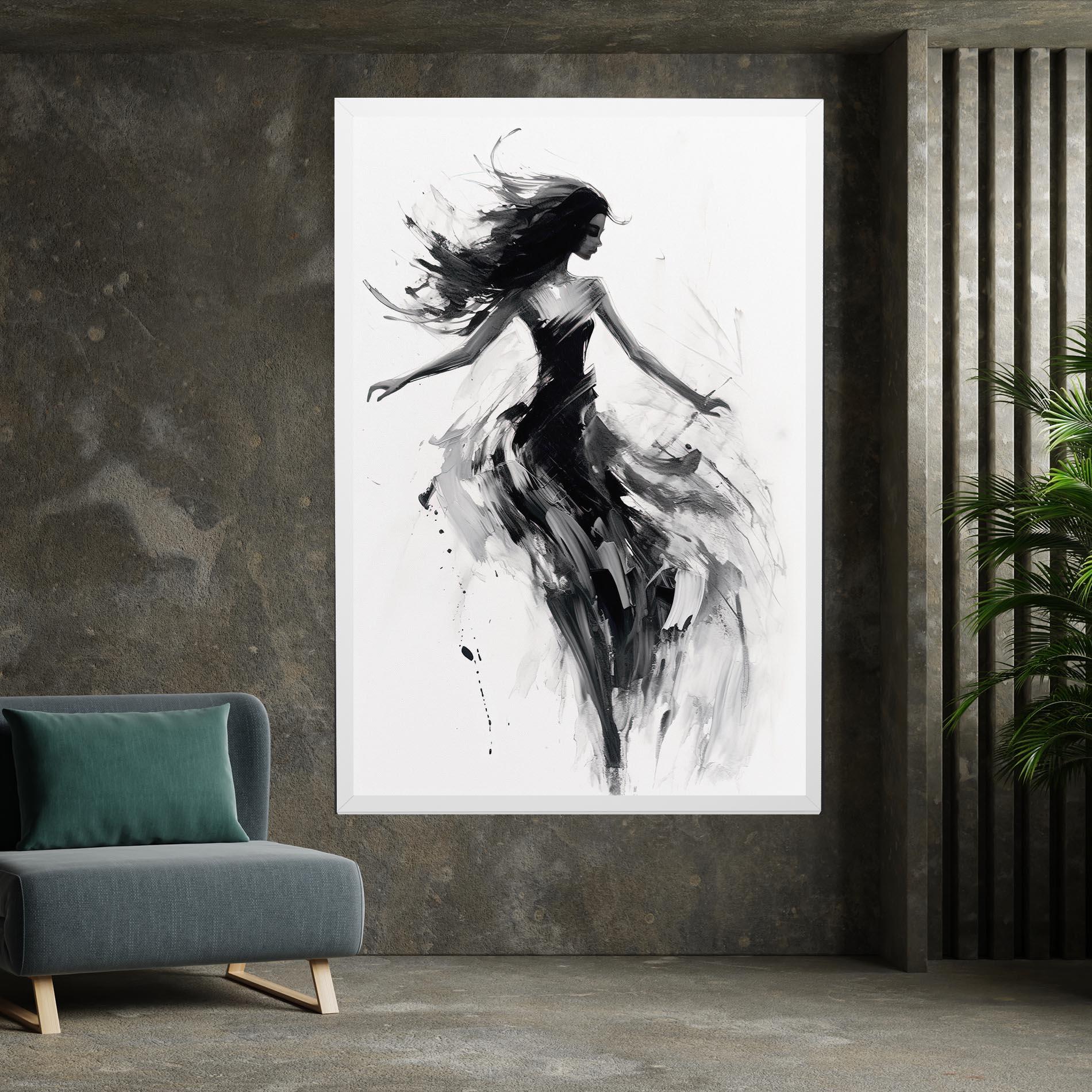 Leinwandbild Black Ink Woman mockup 7