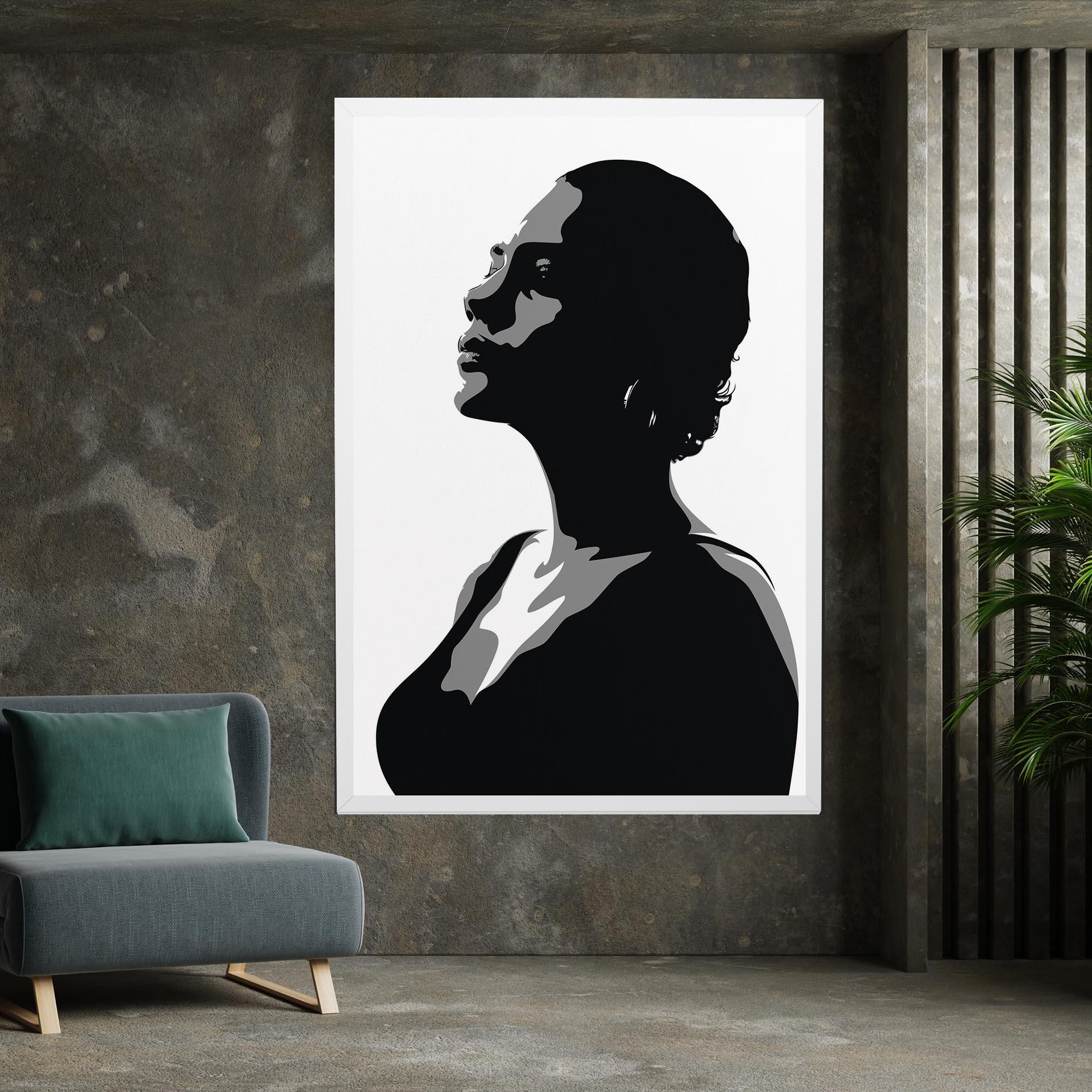 Leinwandbild Black Woman Shilouette mockup 7