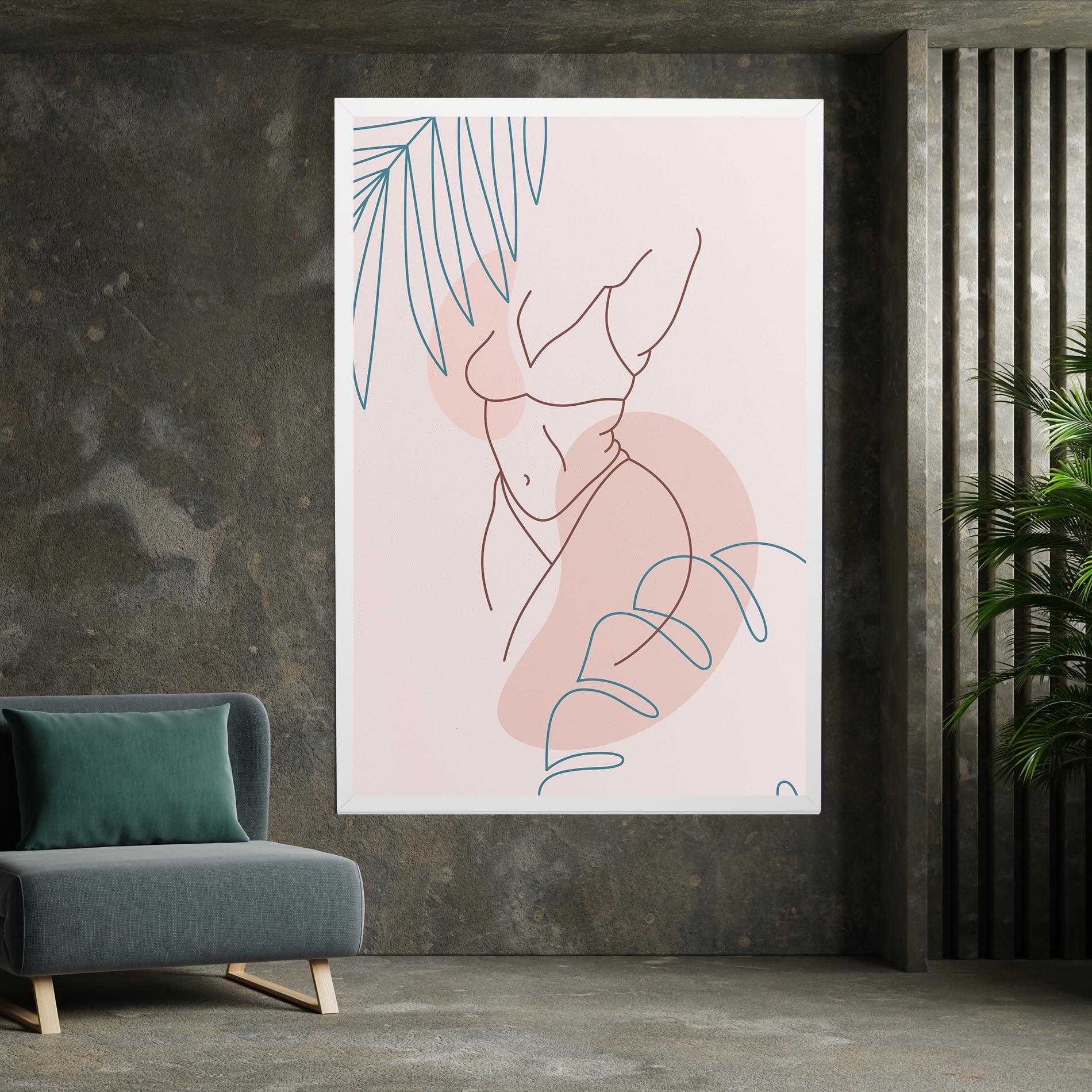 Leinwandbild Body Line Leaf mockup 7