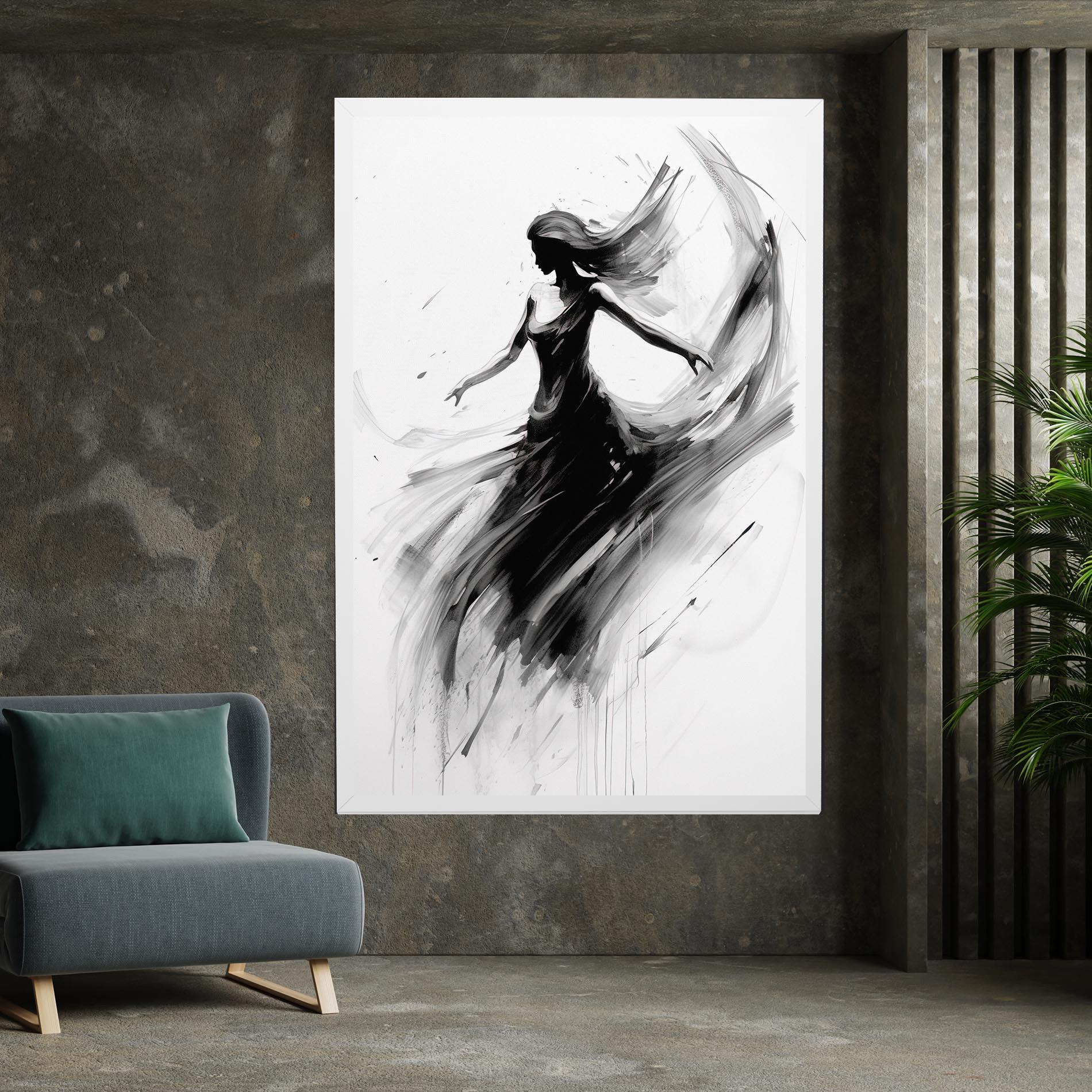 Leinwandbild Dancing Woman Drawn mockup 7