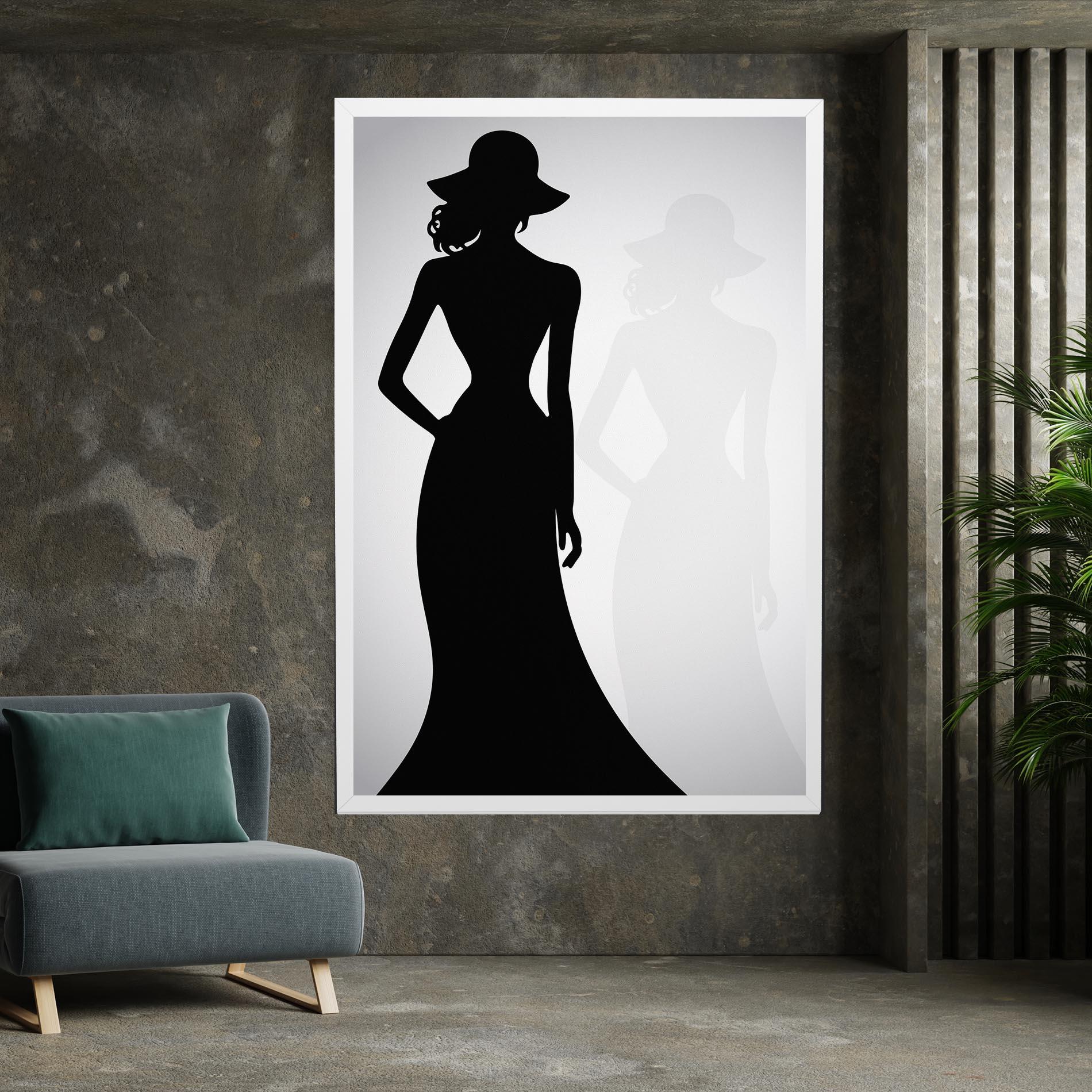 Leinwandbild Silhouette Lady mockup 7
