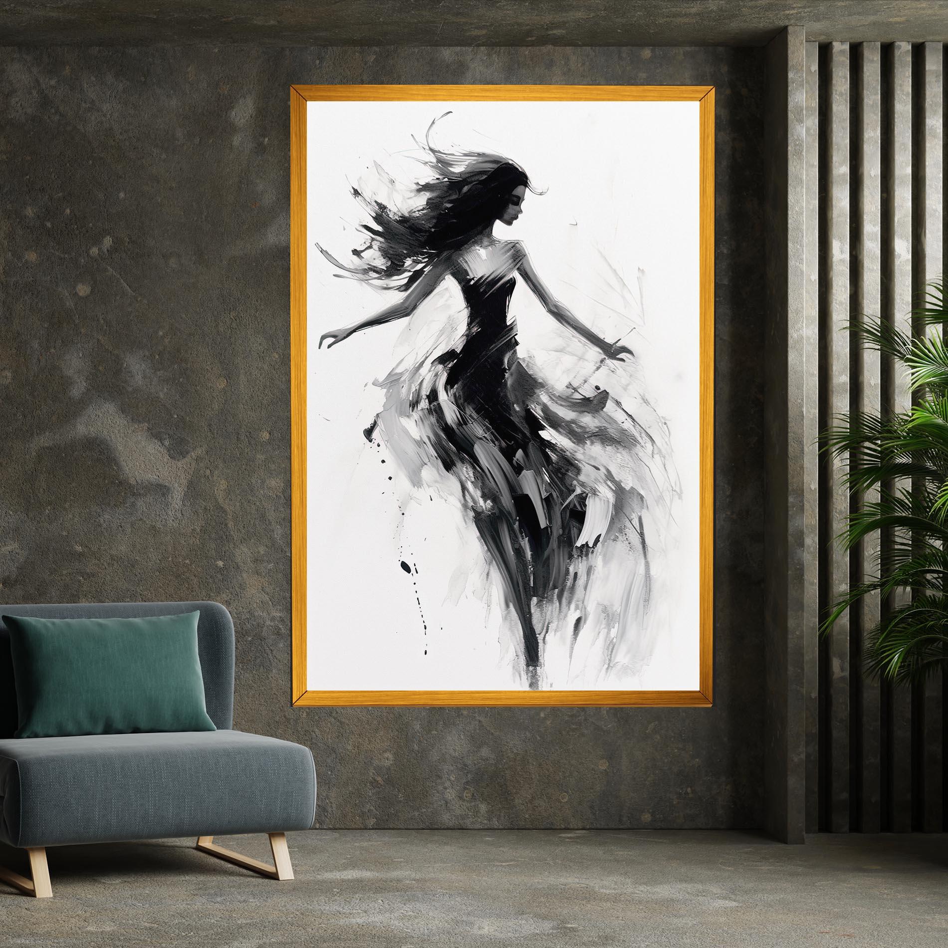 Leinwandbild Black Ink Woman mockup 7