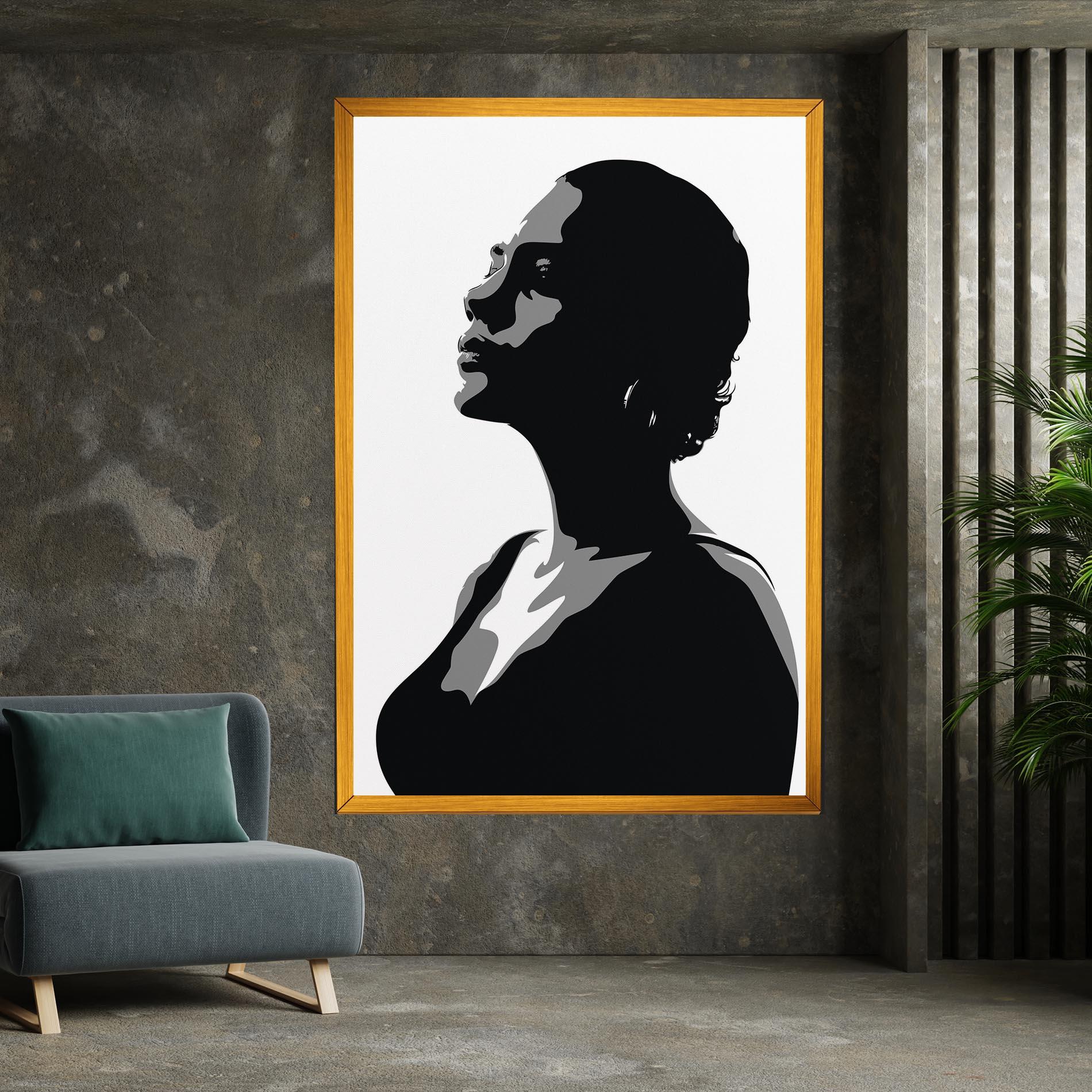 Leinwandbild Black Woman Shilouette mockup 7