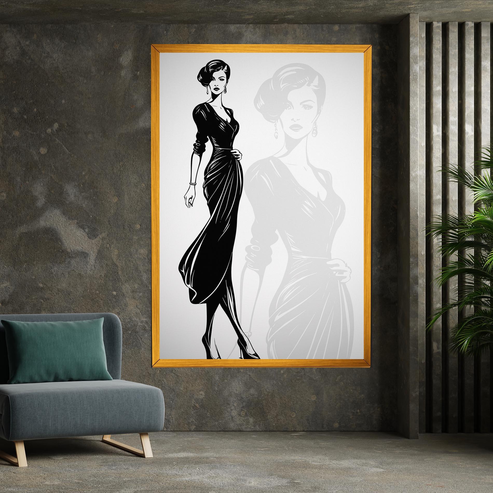 Leinwandbild Lady Shilouette mockup 7