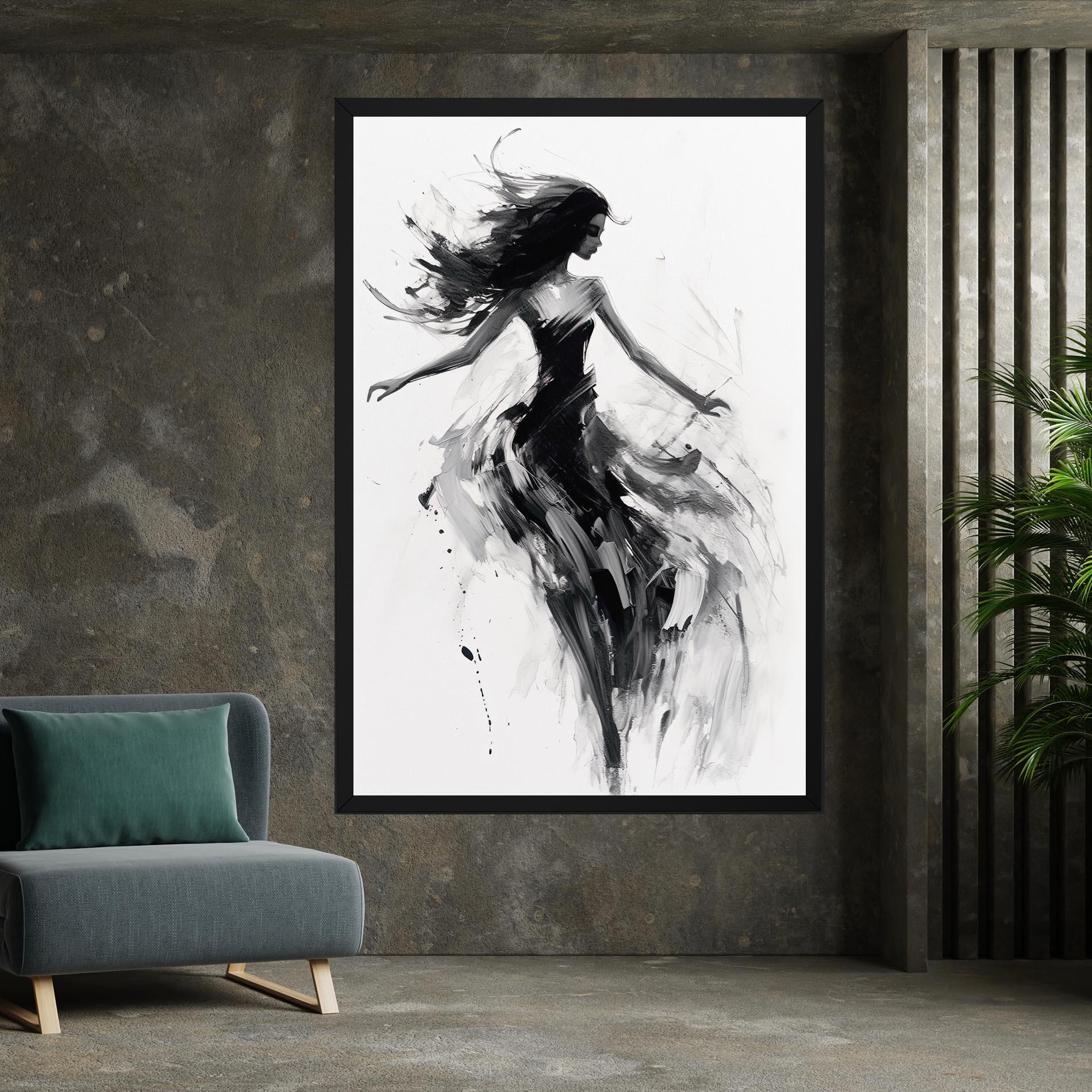 Leinwandbild Black Ink Woman mockup 7