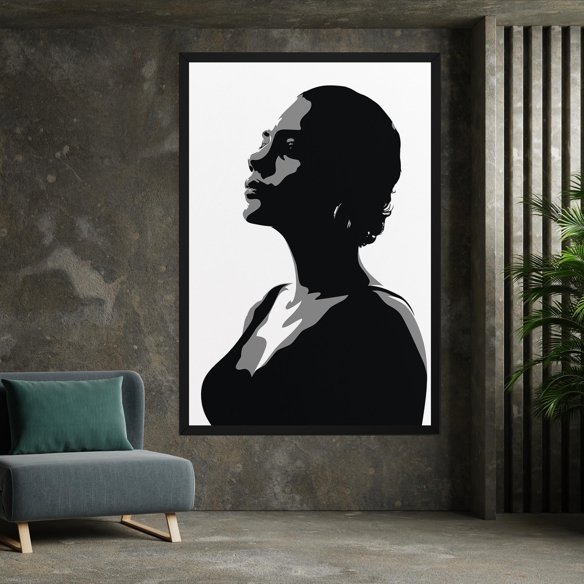 Leinwandbild Black Woman Shilouette mockup 7
