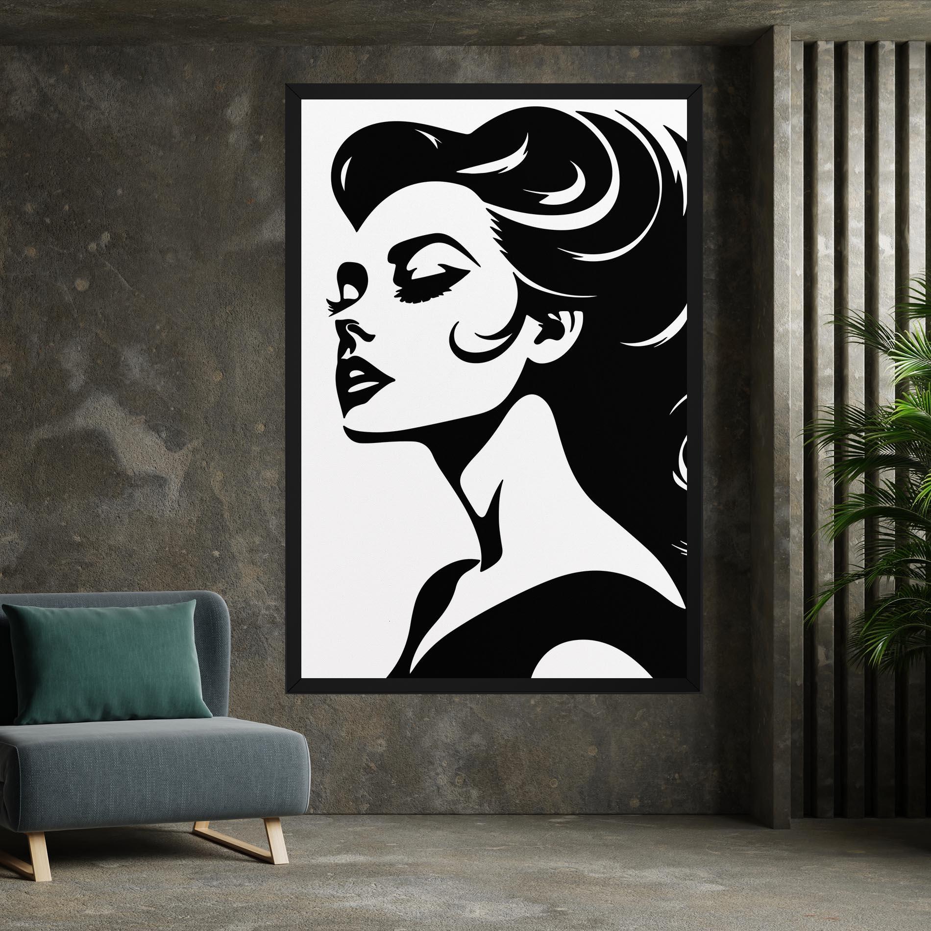 Leinwandbild Eyeliner Shilouette mockup 7