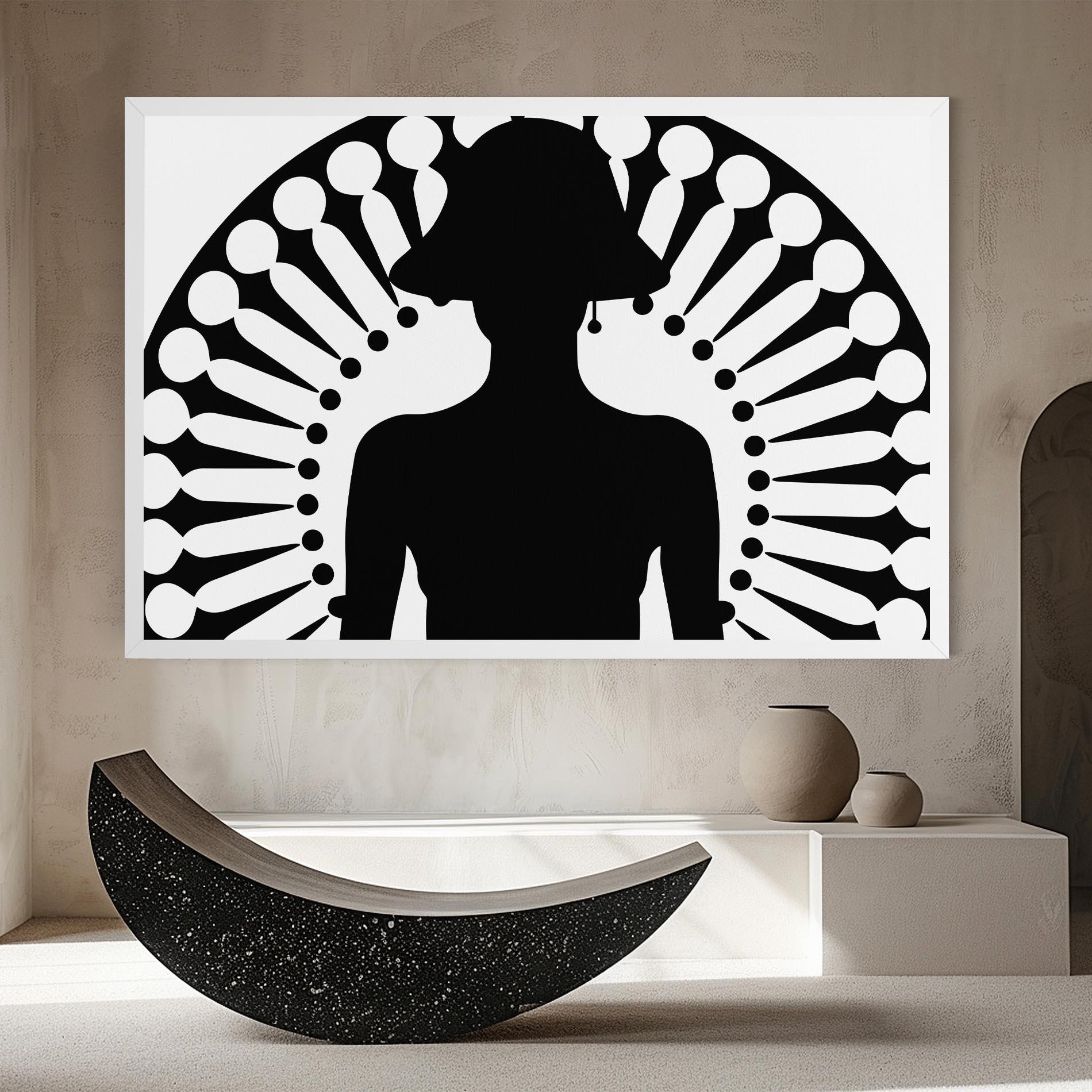 Leinwandbild Black Shilouette Lady mockup 8