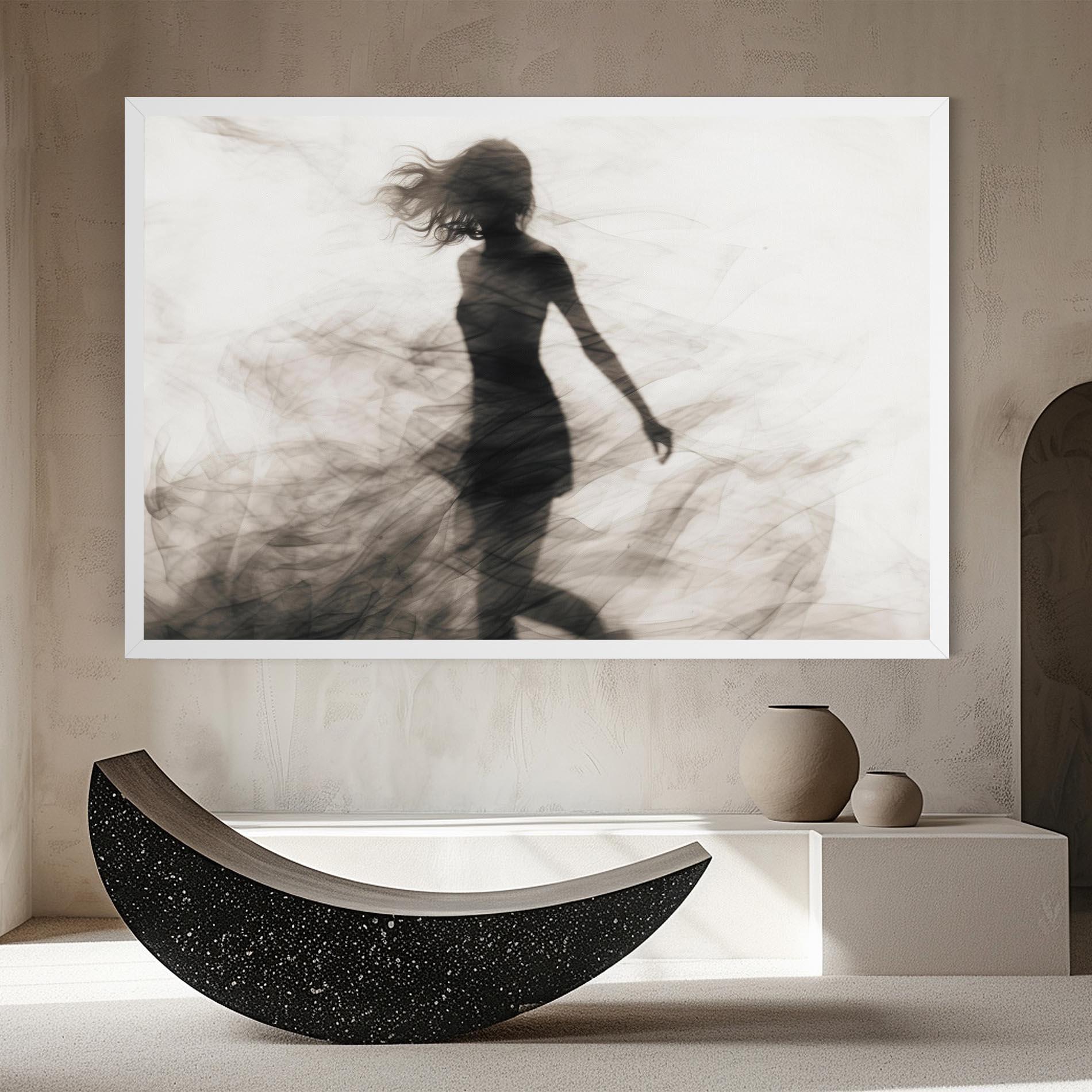 Leinwandbild Smoke Girl Shilouette mockup 8