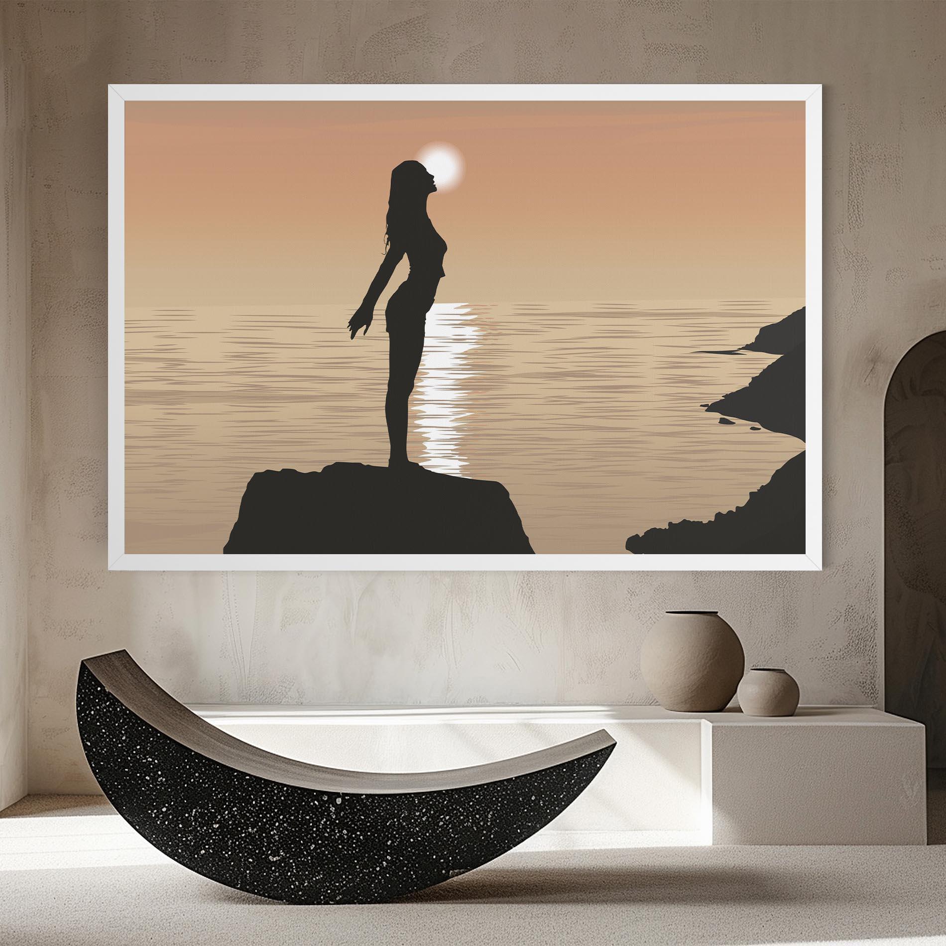 Leinwandbild Water Girl Shilouette mockup 8