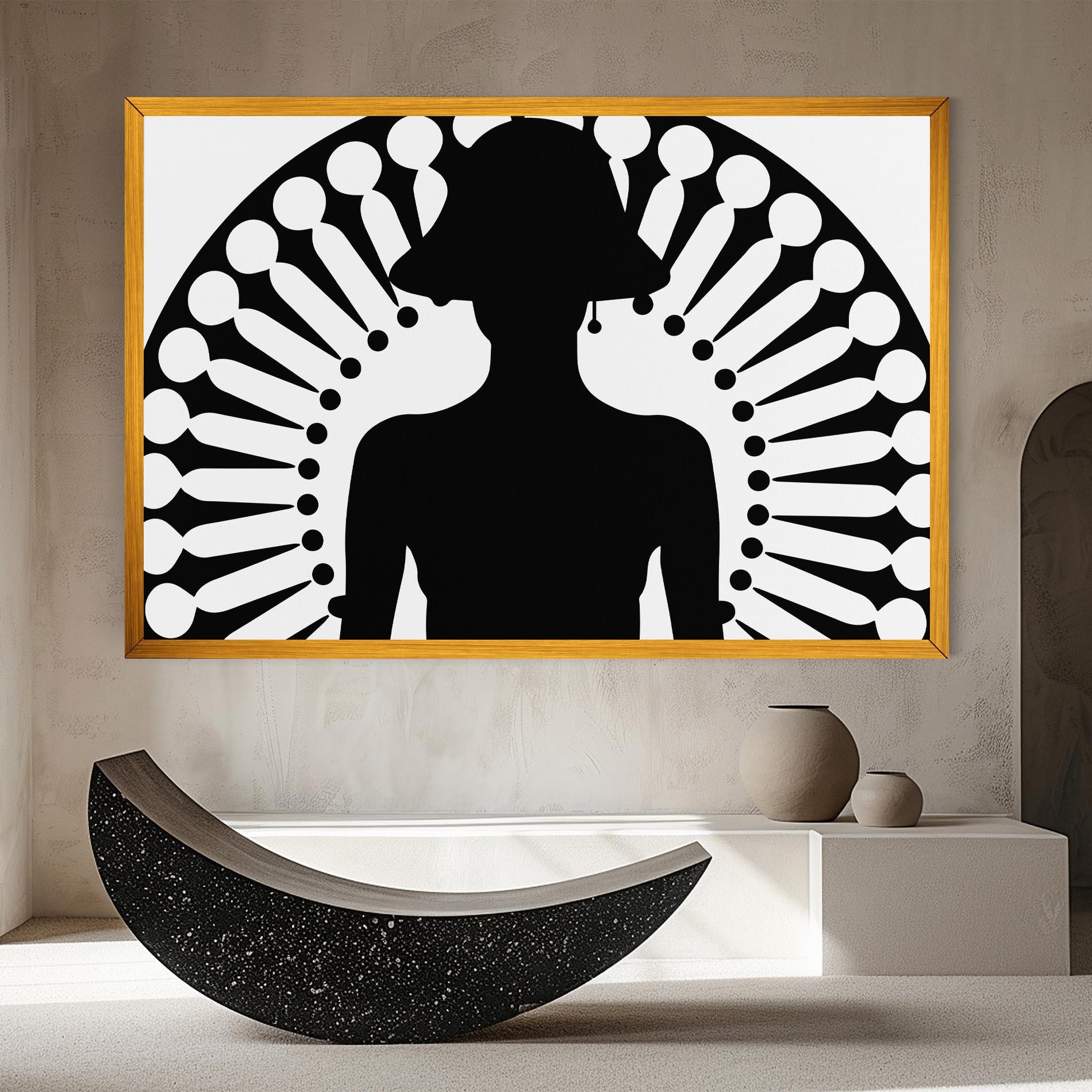 Leinwandbild Black Shilouette Lady mockup 8