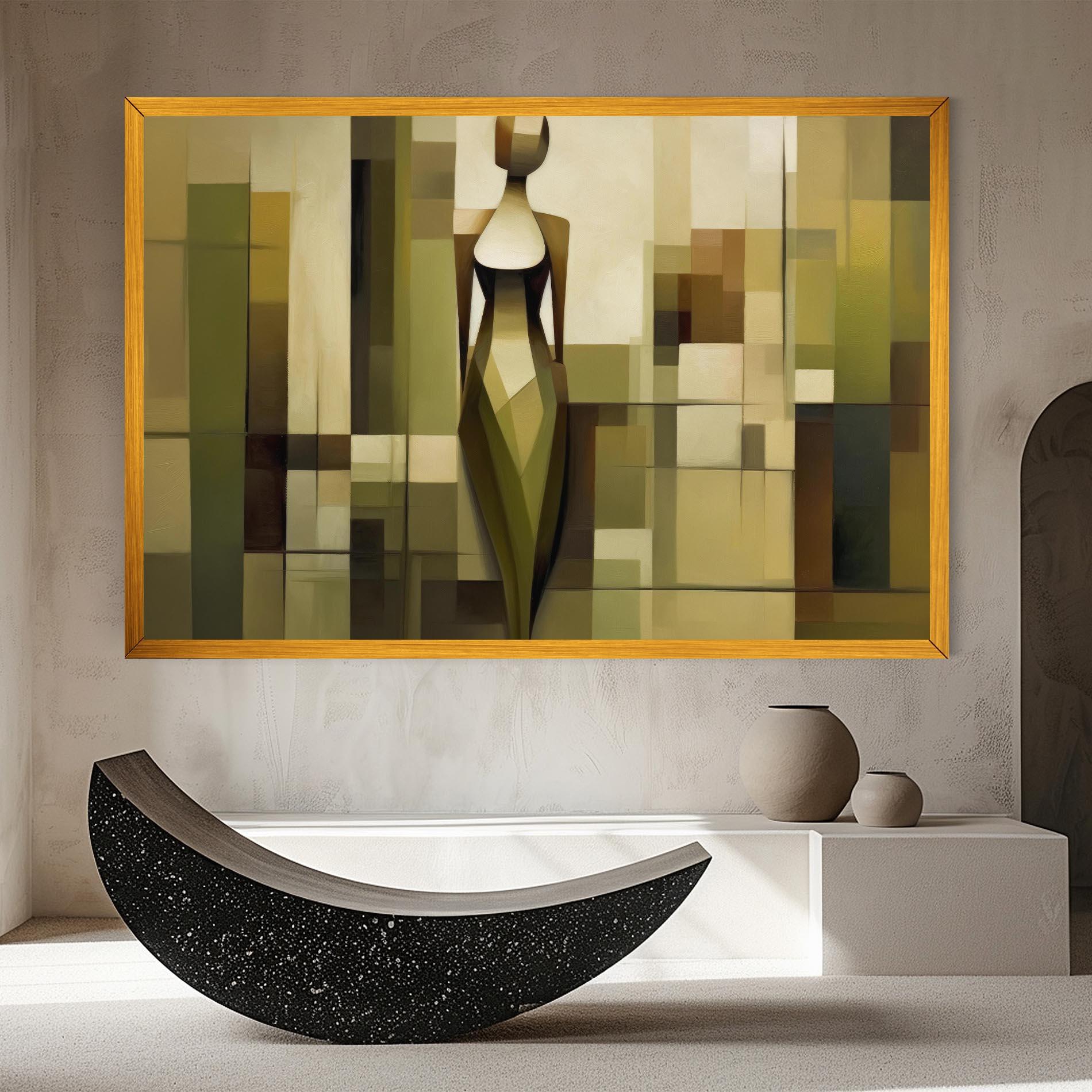 Leinwandbild Olive Green Shilouete mockup 8